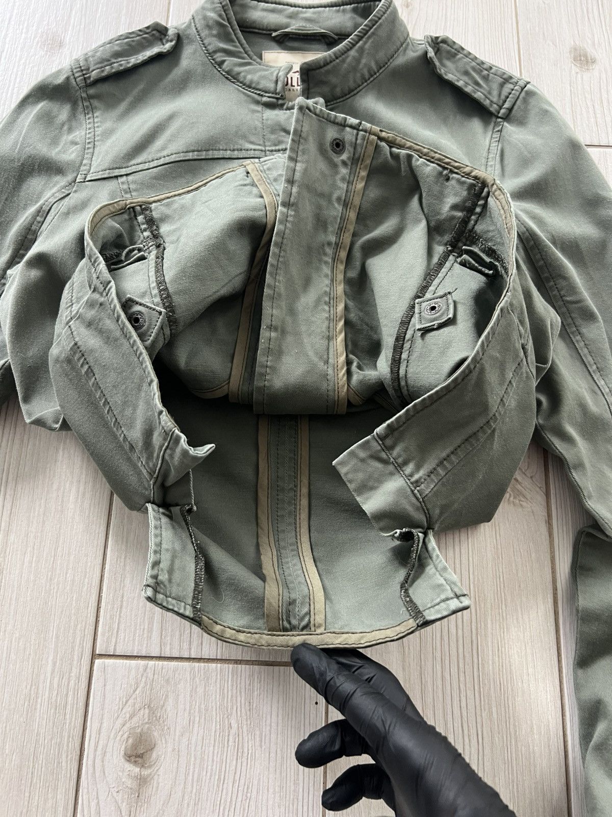 Hollister Hollister Olive Green Stretch Field Jacket Military Style Size M / US 6-8 / IT 42-44 - 9 Thumbnail
