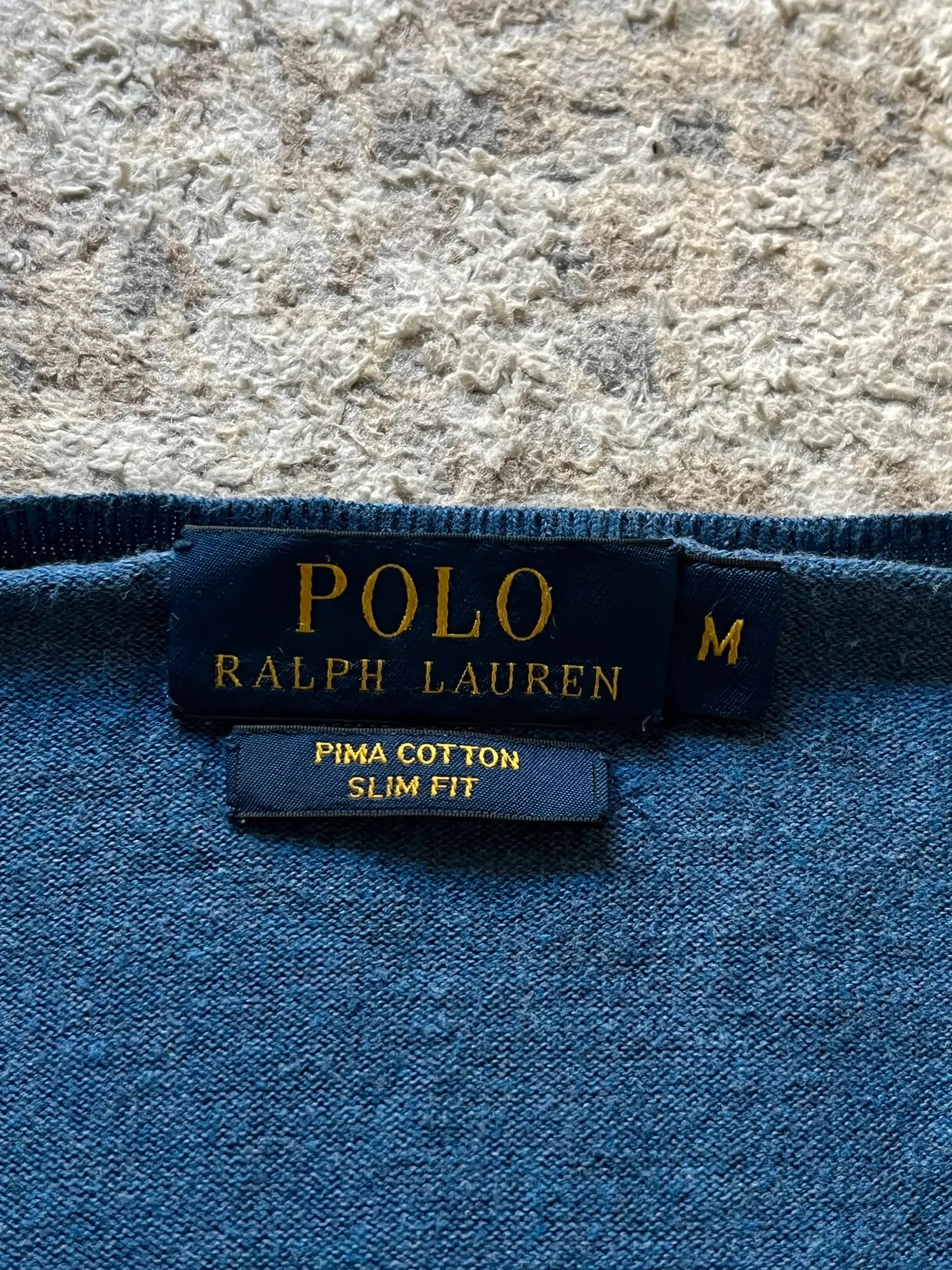 Polo Ralph Lauren Polo Ralph Lauren Pima Cotton Slim Fit Sz M Blue Sweater Size US M / EU 48-50 / 2 - 3 Thumbnail