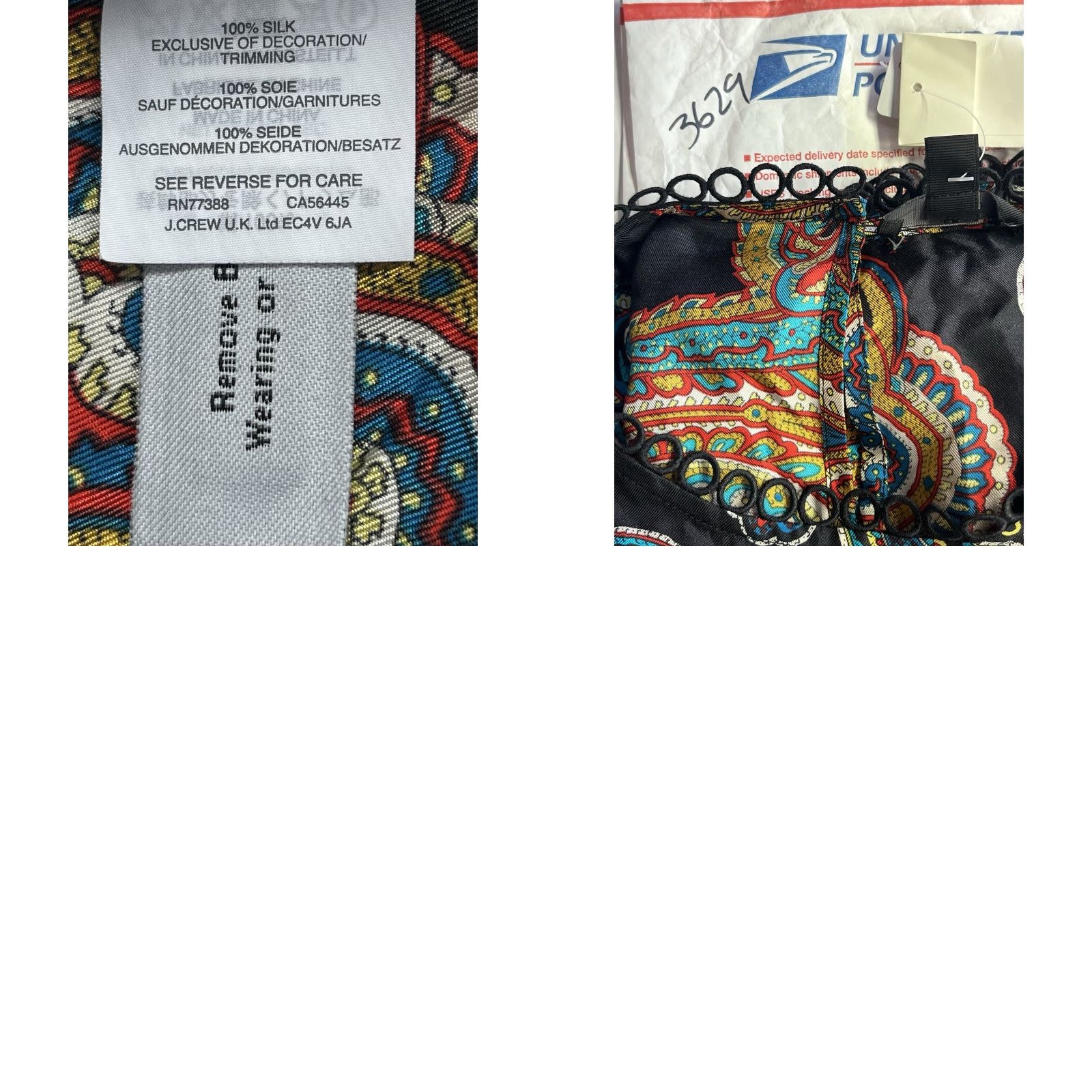 J.Crew J.Crew Blouse Long Sleeve 100% Silk Paisley Multi Women Size 2 Size XS / US 0-2 / IT 36-38 - 8 Thumbnail
