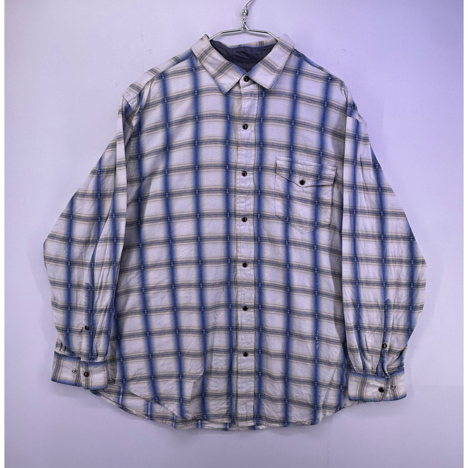 Orvis Orvis Western Shirt Blue/White Button Down Shirt Size XL Size US XL / EU 56 / 4 - 1 Thumbnail