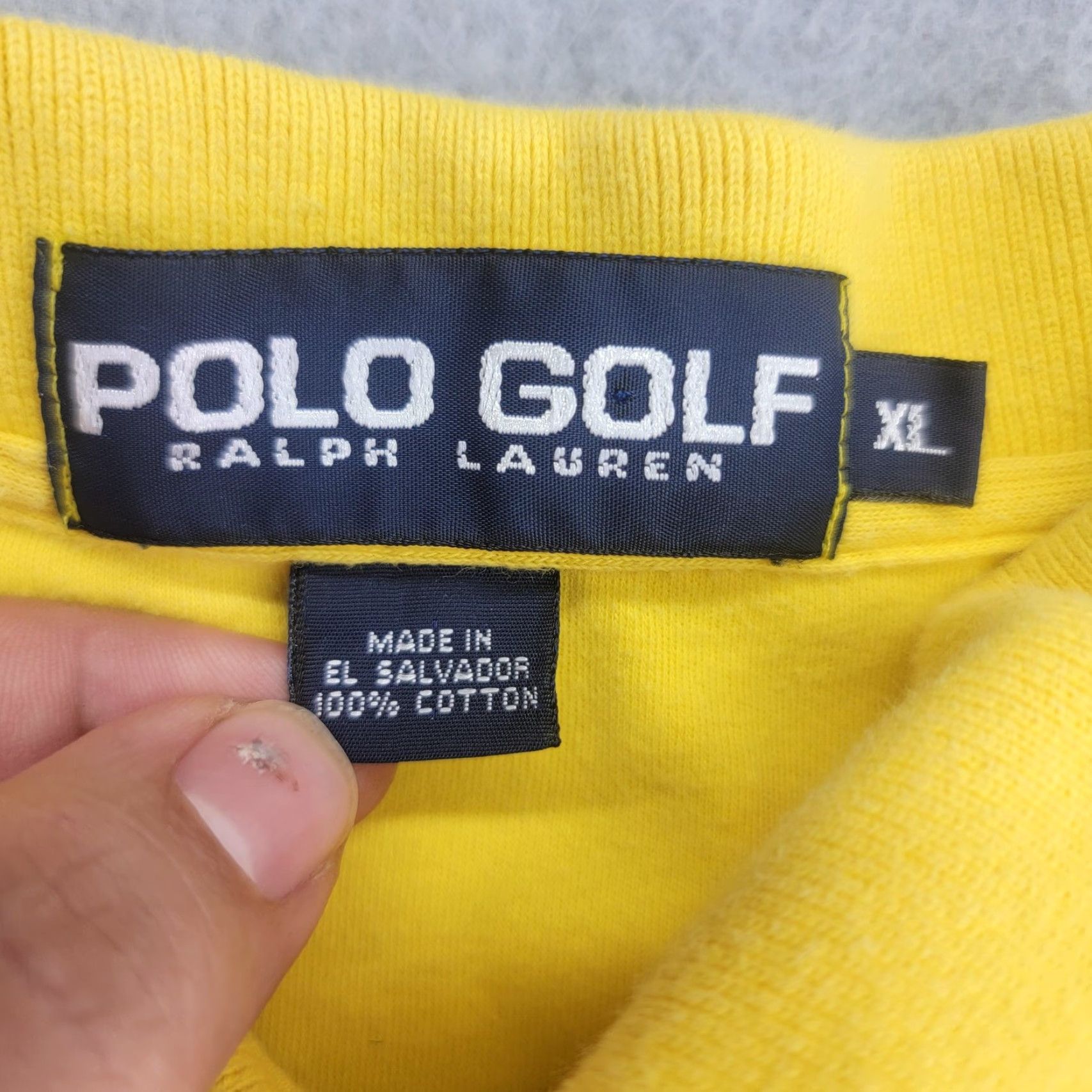 Polo Ralph Lauren VINTAGE Polo Golf Ralph Lauren Polo Shirt Mens XL Yellow Embroidered Crest 100% Cotton Size US XL / EU 56 / 4 - 4 Thumbnail