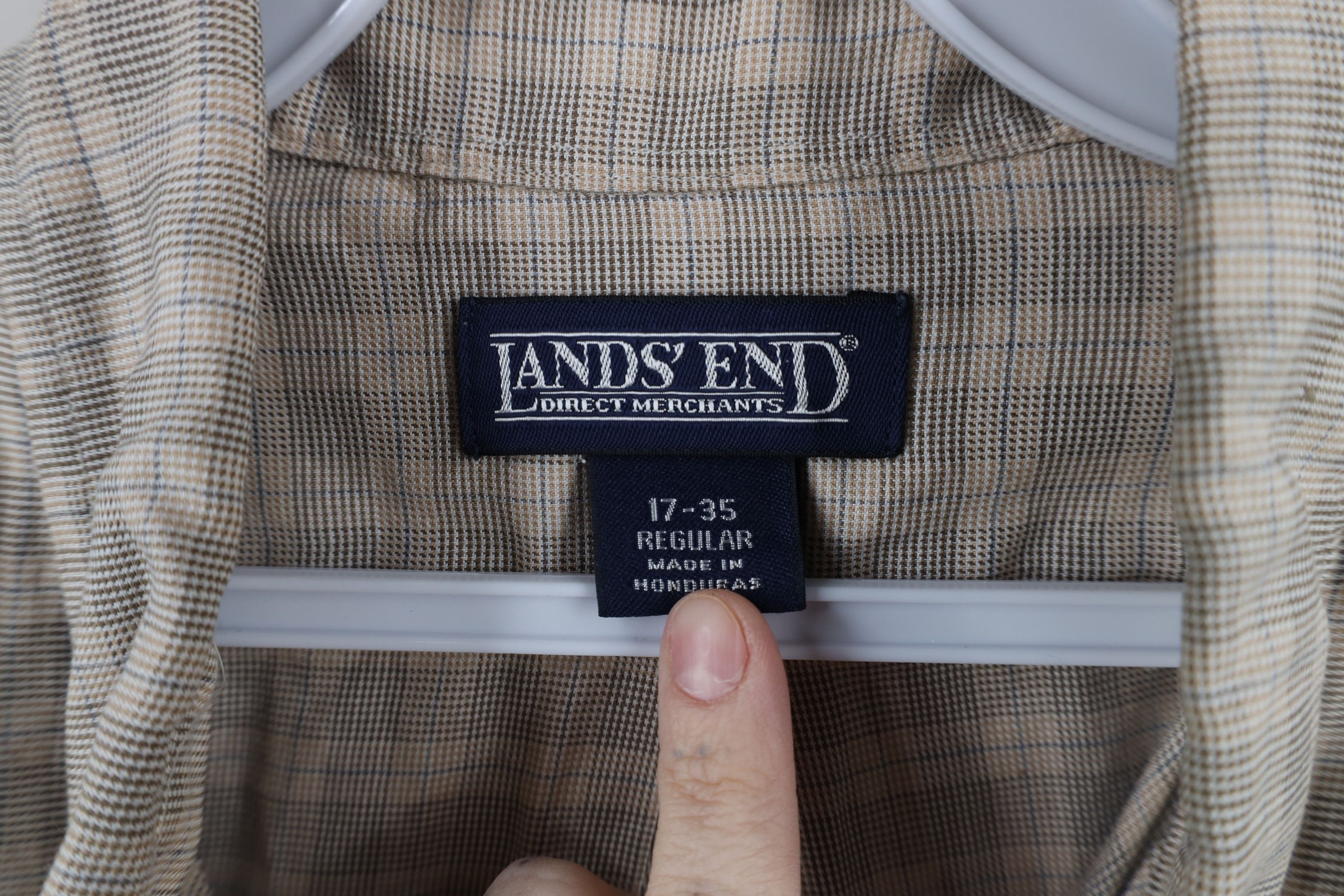 Lands' End × Vintage Vintage 90s Lands End Collared Button Down Shirt Plaid Size US M / EU 48-50 / 2 - 6 Thumbnail