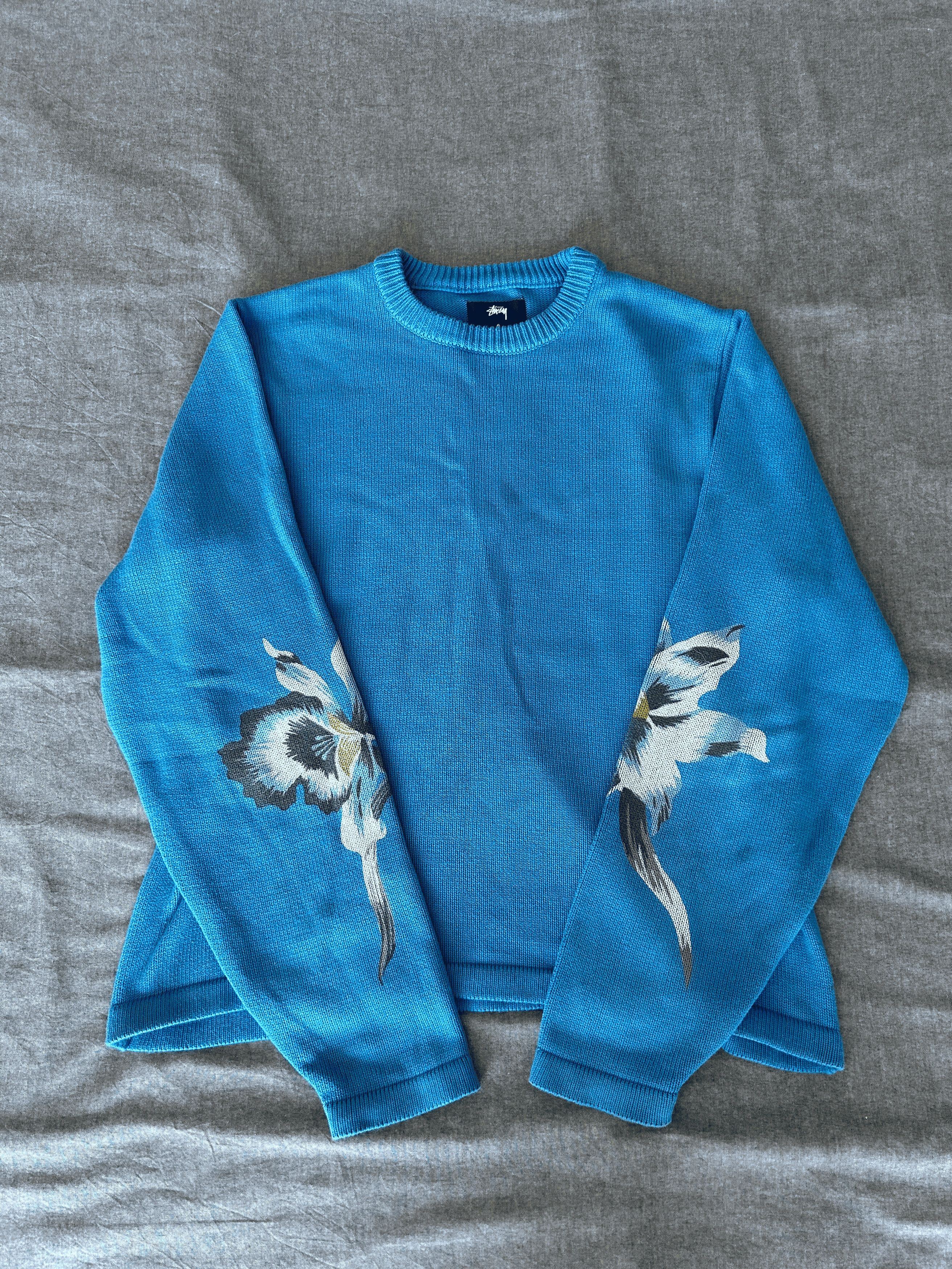 Stussy [Stussy] ORCHID KNIT SWEATER (BLUE) Size US S / EU 44-46 / 1 - 3 Thumbnail