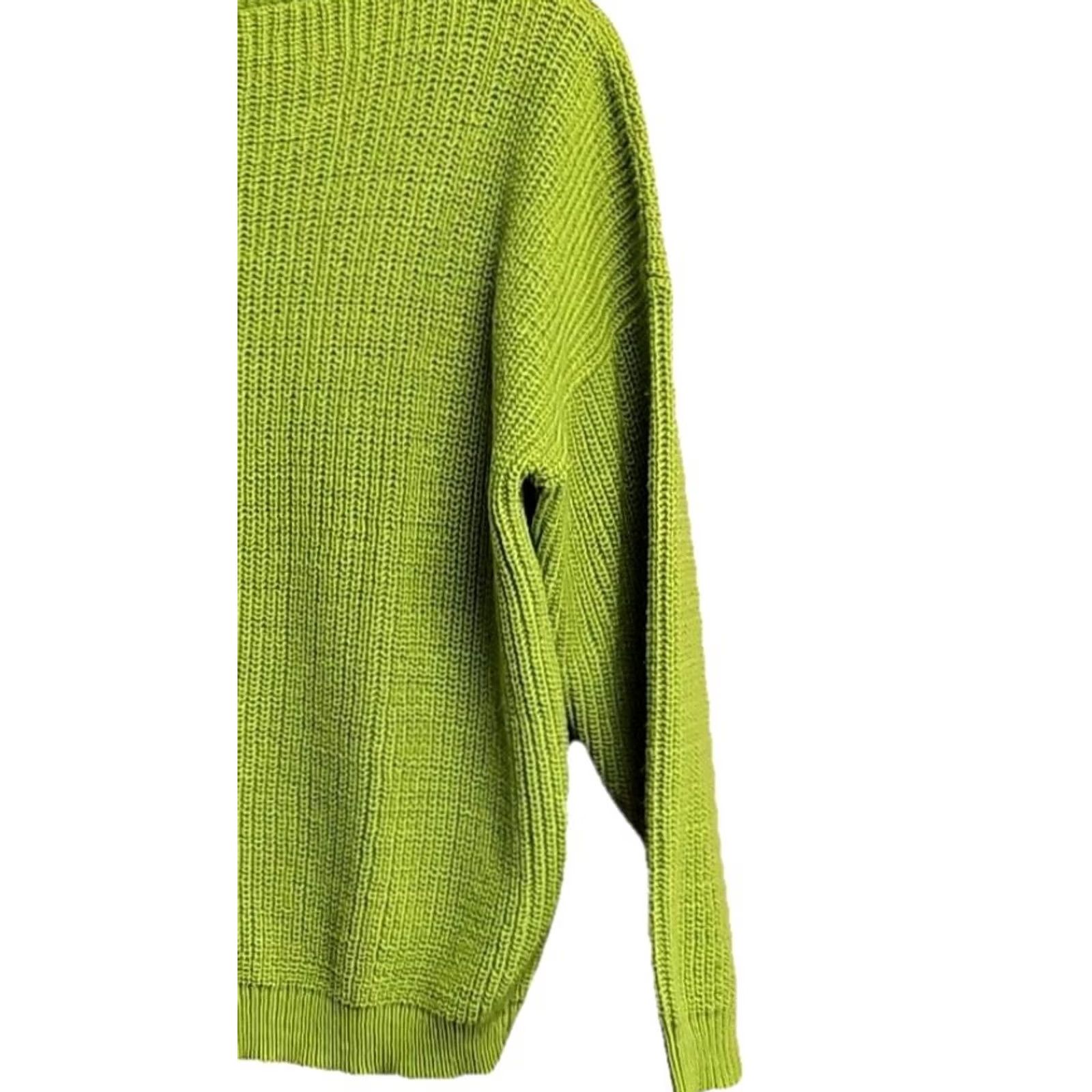 Vintage VINTAGE Tudor Hall Sweater Women’s M Crew Neck Green 80s 90s Chunky Knit Acrylic Pullover Size M / US 6-8 / IT 42-44 - 7 Thumbnail