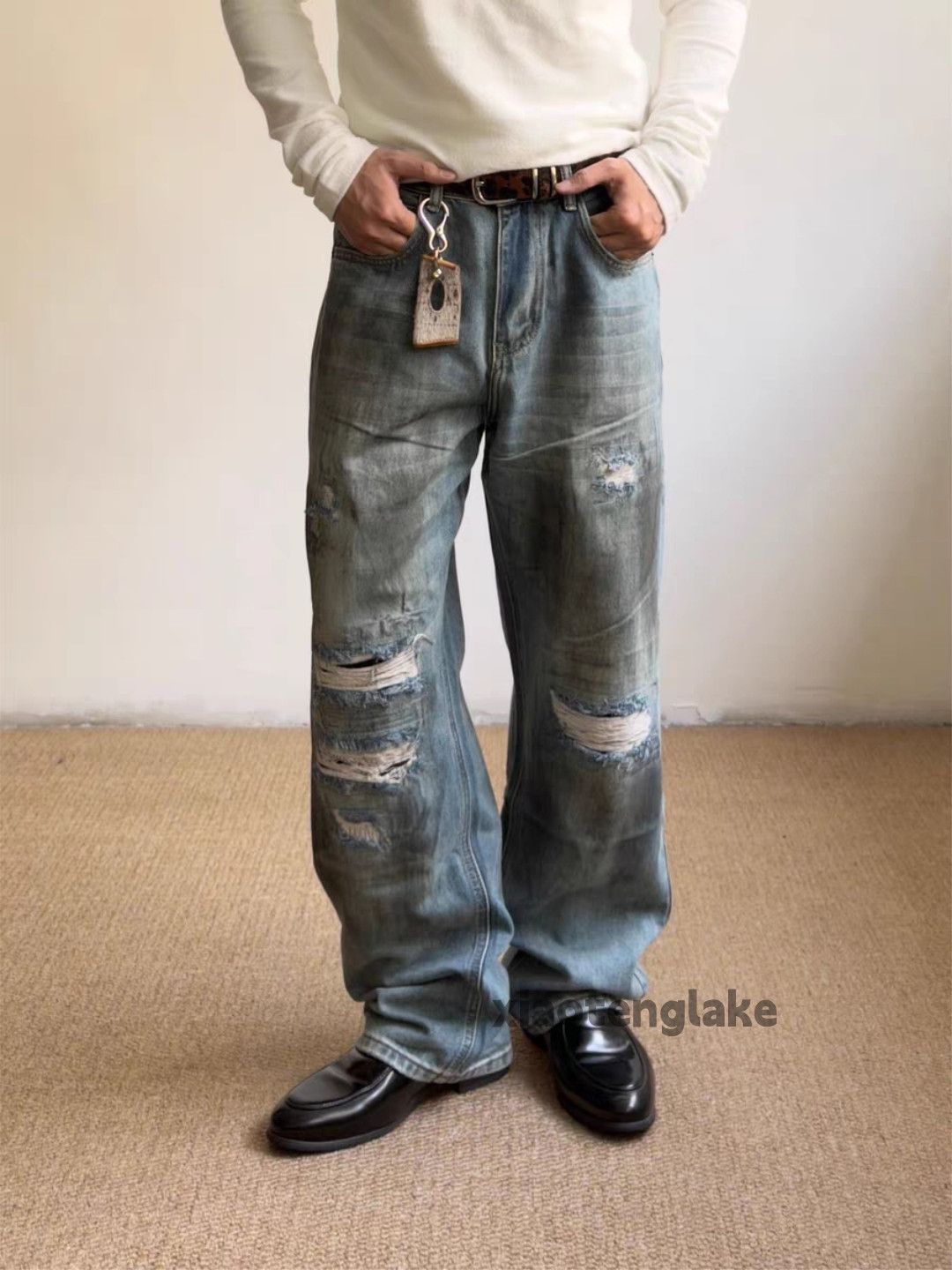 Jean zx vintage distressed faded punk grunge Stain jeans Size US 34 / EU 50 - 5 Thumbnail