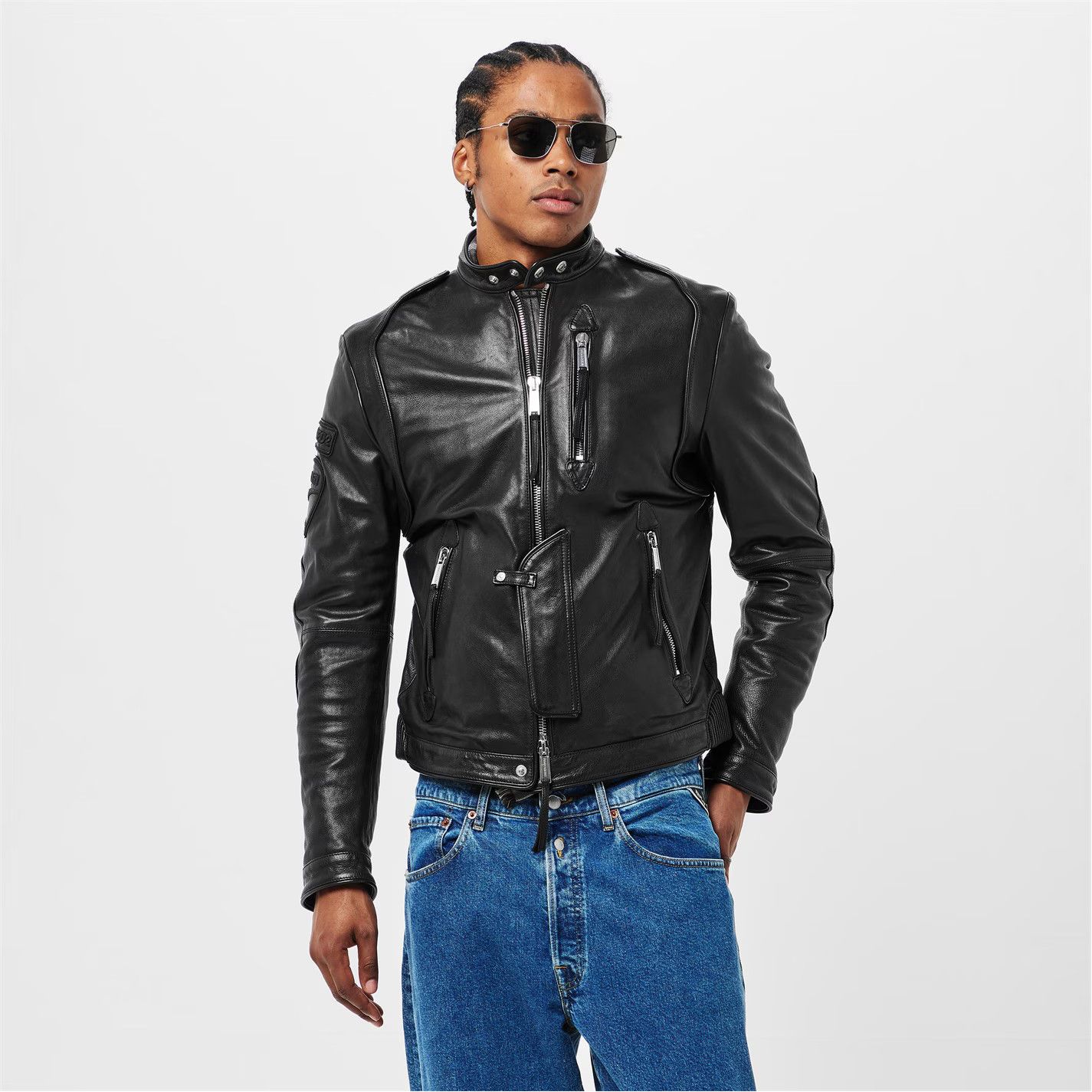 Dsquared2 o1g2r1mq0426 Leather Tailored Fit Jacket in Black Size US L / EU 52-54 / 3 - 3 Thumbnail