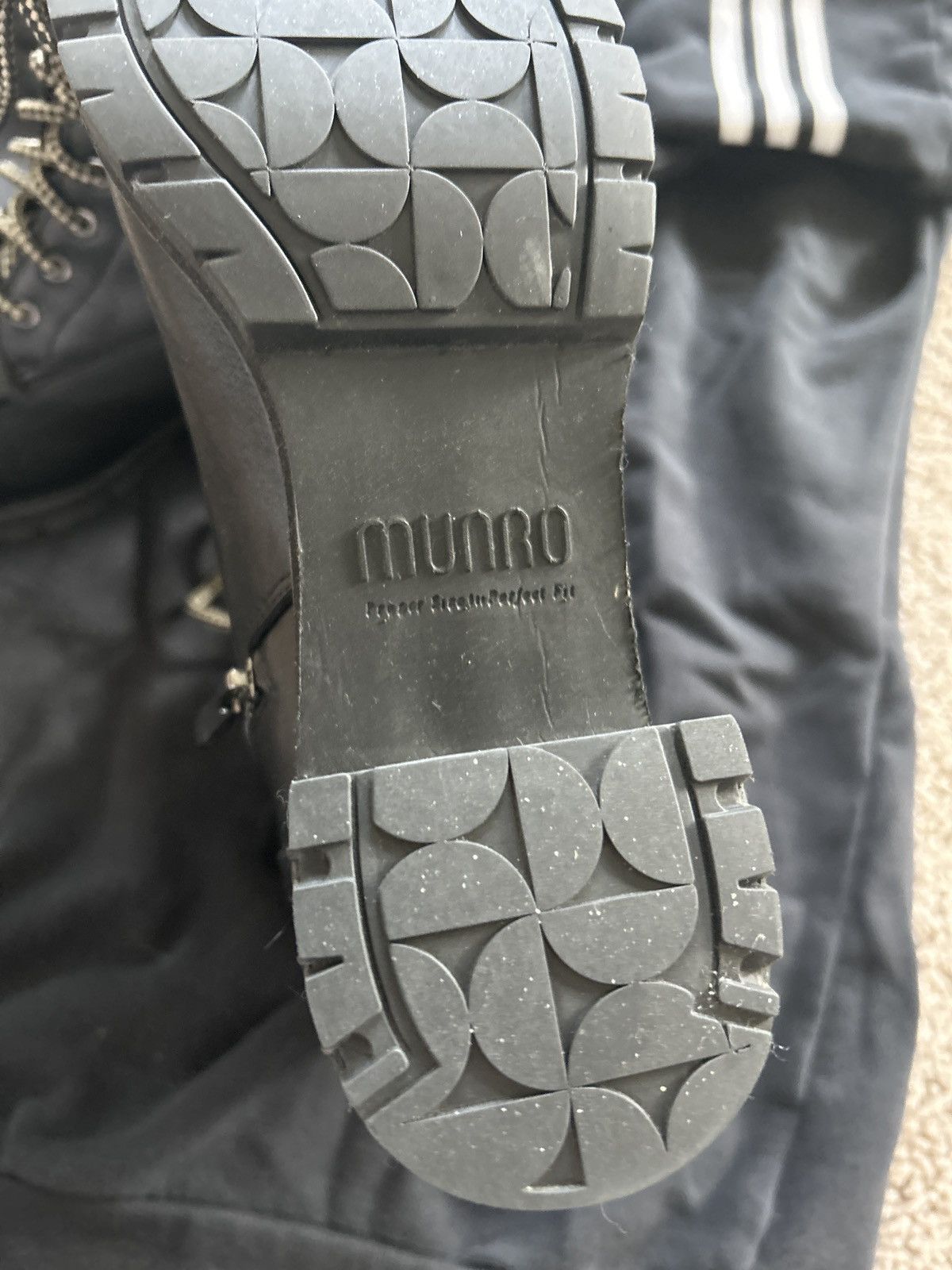 Murano Munro Black Leather Combat Boots – Size 8.5M – Arch Support Size US 8.5 / IT 38.5 - 3 Thumbnail