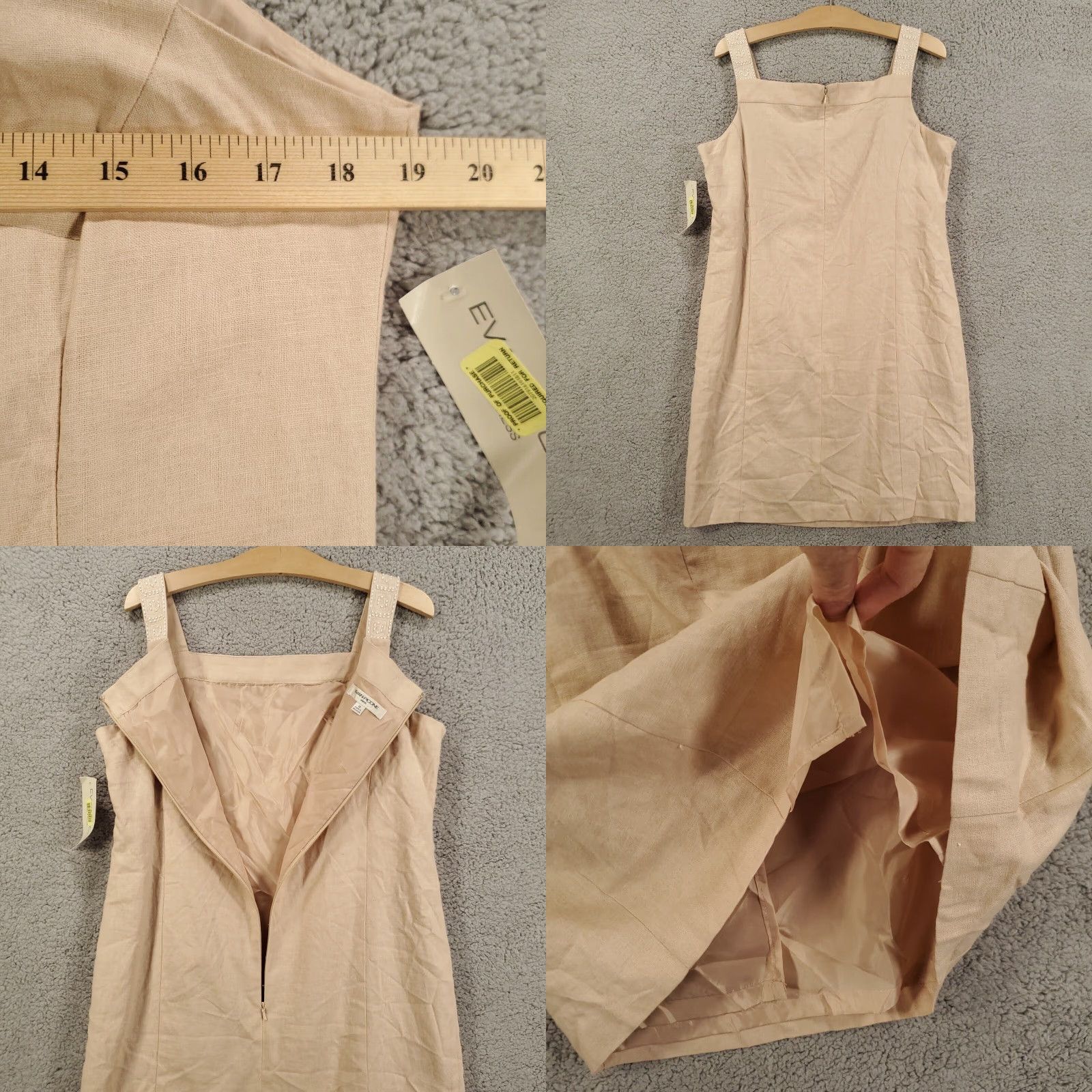 Evan Picone Evan Picone Dress Women 12 Beige Beaded Lined Shift Sleeveless Knee Length Square Neck NWT Size XL / US 12-14 / IT 48-50 - 8 Thumbnail