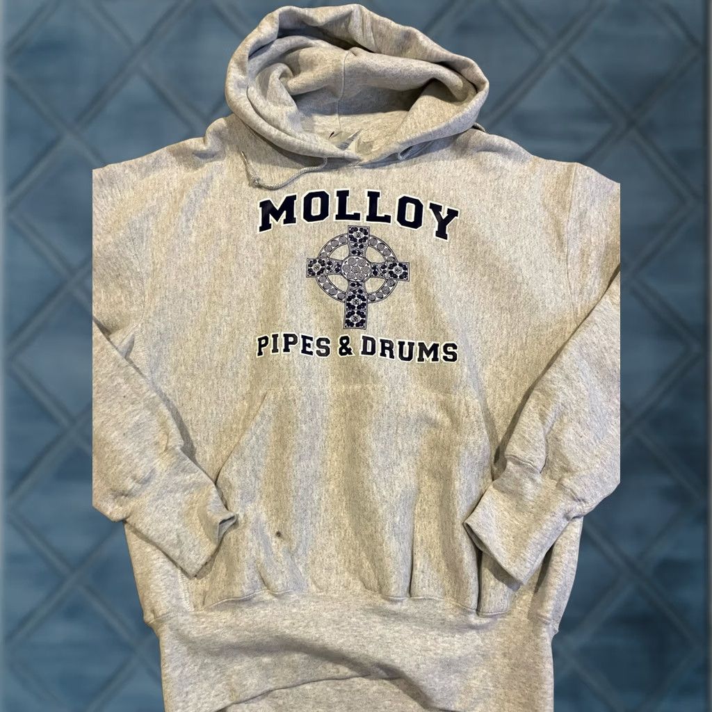 Lee VINTAGE Lee Molloy College Pipes and Drums Hoodie Sweatshirt Large L Gray Men Pullover Size US L / EU 52-54 / 3 - 1 Thumbnail