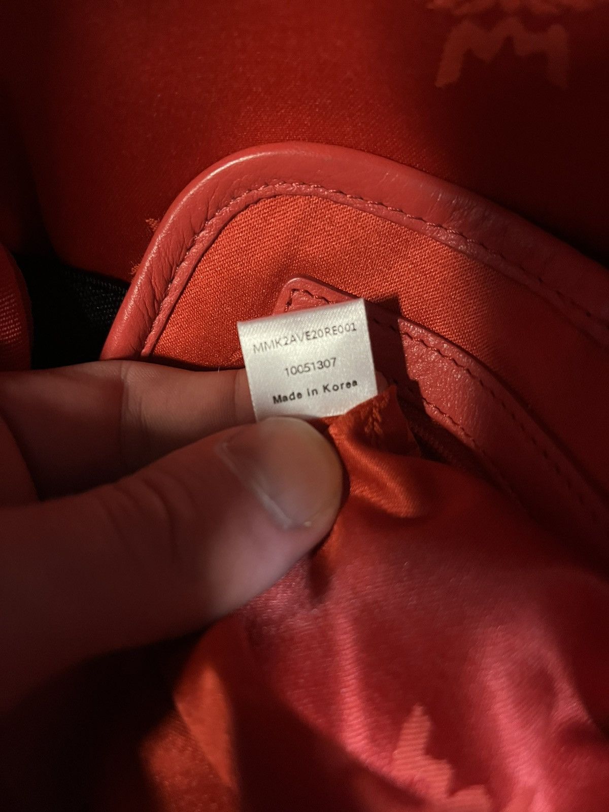 MCM MCM Red/Watermelon Colour Logo Monogram Backpack Size ONE SIZE - 10 Thumbnail