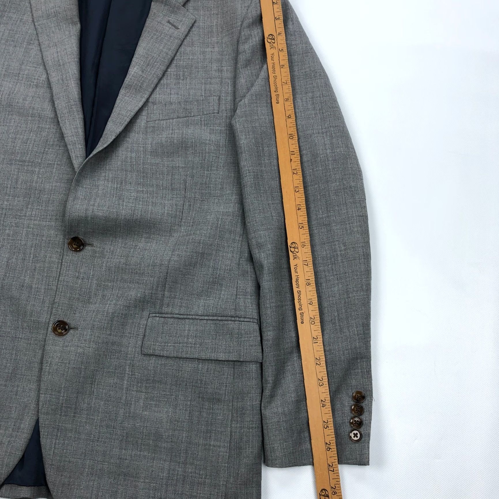 J.Crew J. Crew Blazer 42L Wool Men Notch Lapel Double Vent Check Gray Sport Coat Regular Size 42 Mens Size 42R - 6 Thumbnail