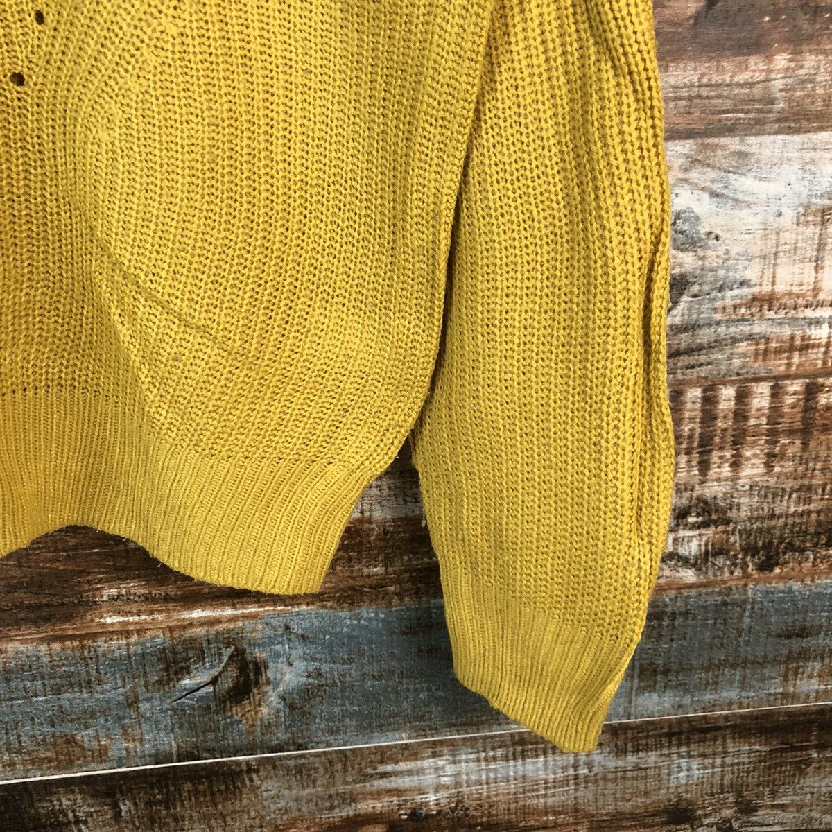 GU × Homespun Knitwear GU japan art Mustard plain sweatshirt Knitwear #A1503 Size M / US 6-8 / IT 42-44 - 8 Thumbnail