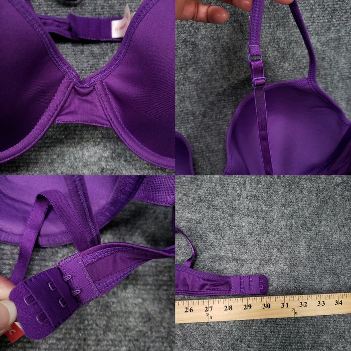 Vintage No Boundaries Bra Womens 38C Purple T-Shirt Padded