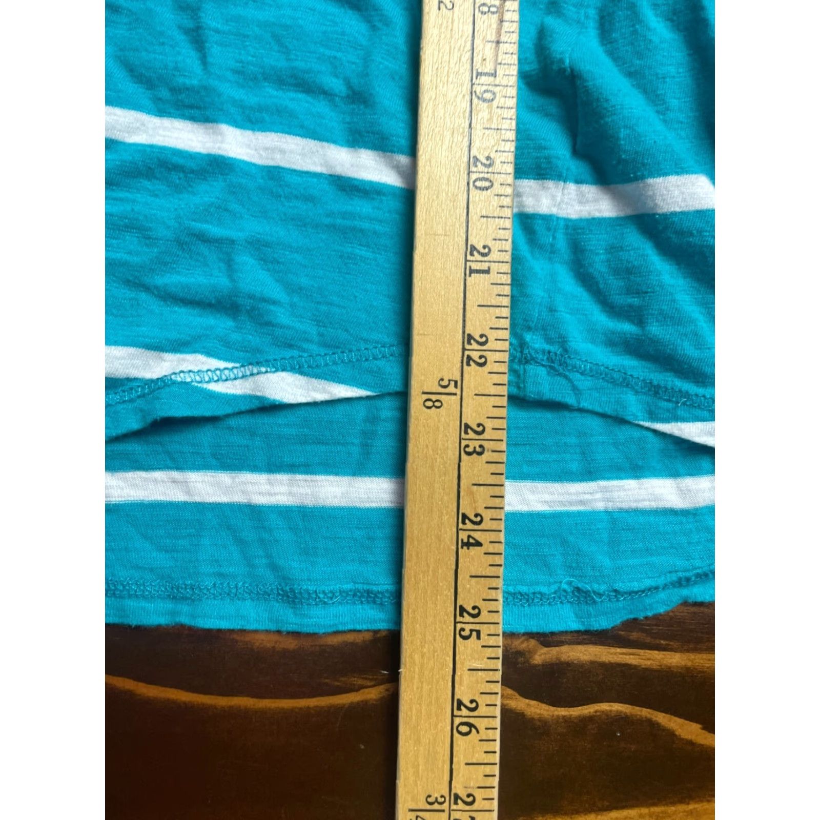 Vintage Maurices Shirt Women's Plus Size 1X Turquoise White Striped Round Neck Tee Shirt Size XL / US 12-14 / IT 48-50 - 5 Thumbnail