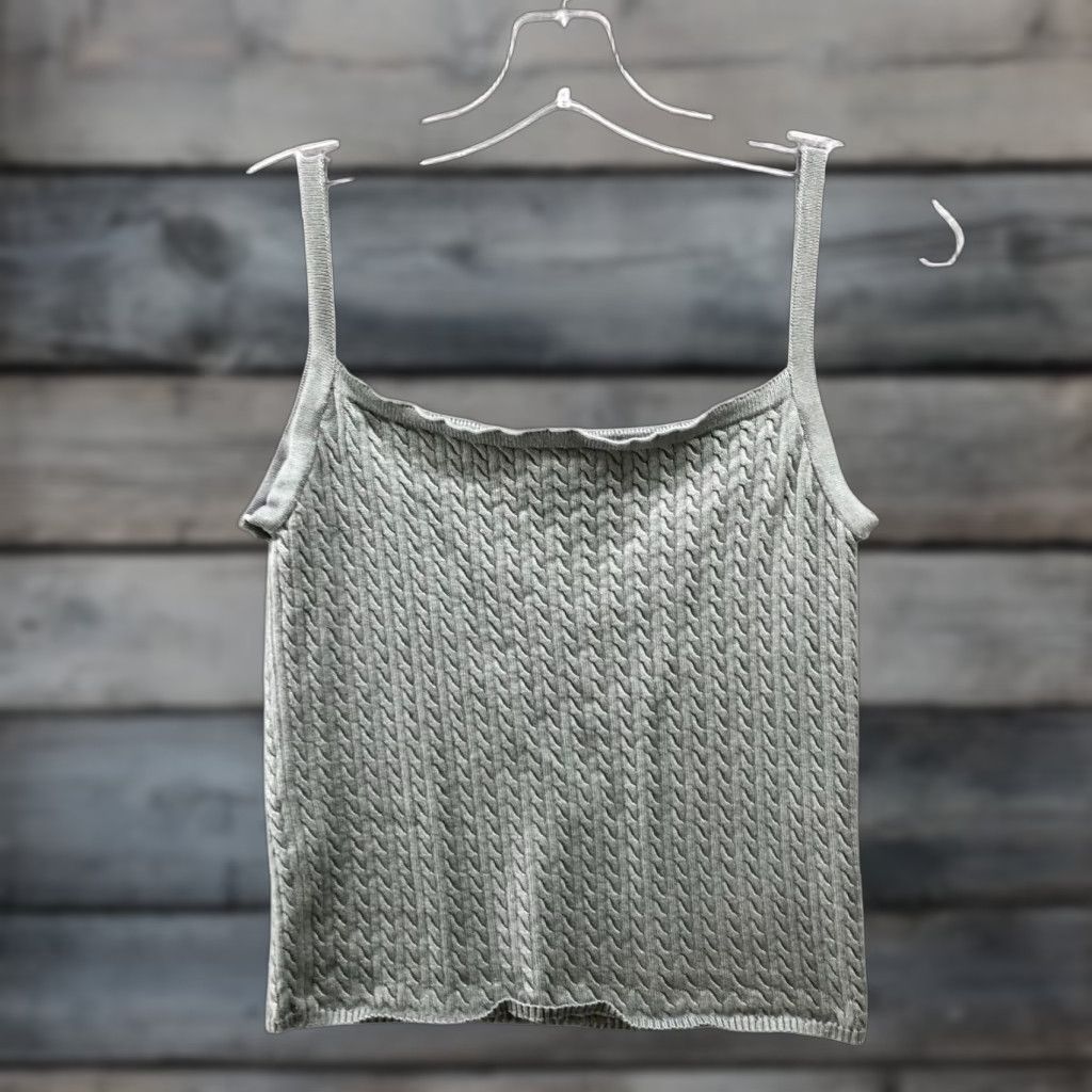Urban Outfitters BDG Urban Outfitter Cable Knit Sweater Cami S Gray Stretch Square Neck Womens Size S / US 4 / IT 40 - 1 Thumbnail