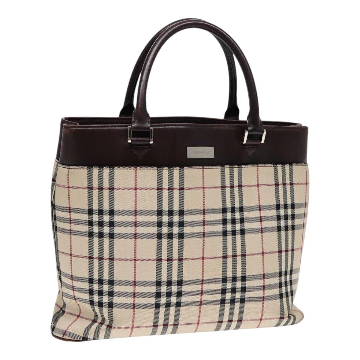 Burberry Burberry Nova Check Hand Bag Canvas Beige Silver Size ONE SIZE - 1 Thumbnail