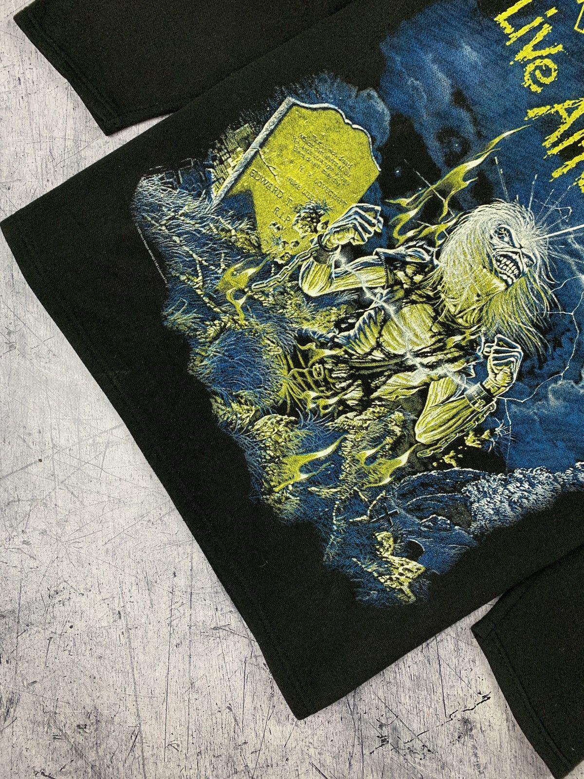 Band Tees Vintage Iron Maiden Rock Band Hoodie Live After Death 1985 Size US XL / EU 56 / 4 - 3 Thumbnail