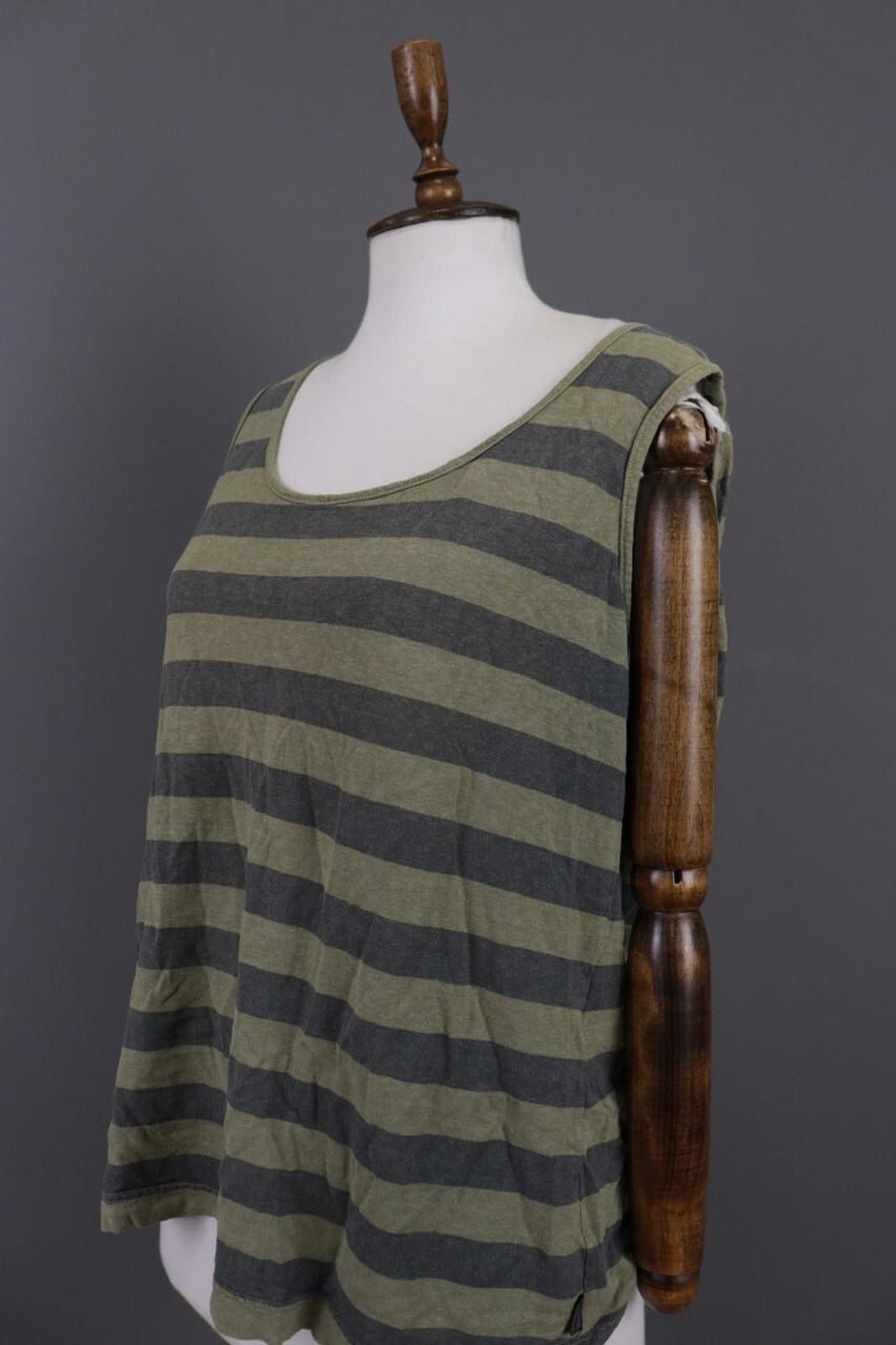 Oscar De La Renta Oska Brown Striped Sleevekess Blouse Shirt Size 3 / L Size M / US 6-8 / IT 42-44 - 6 Thumbnail
