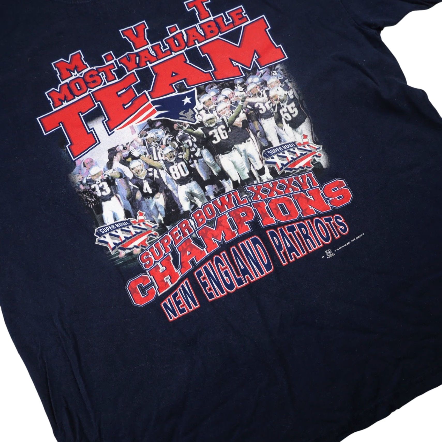 NFL VINTAGE New England Patriots Superbowl Champions Graphic T Shirt Mens XL Blue NFL Size US XL / EU 56 / 4 - 3 Thumbnail