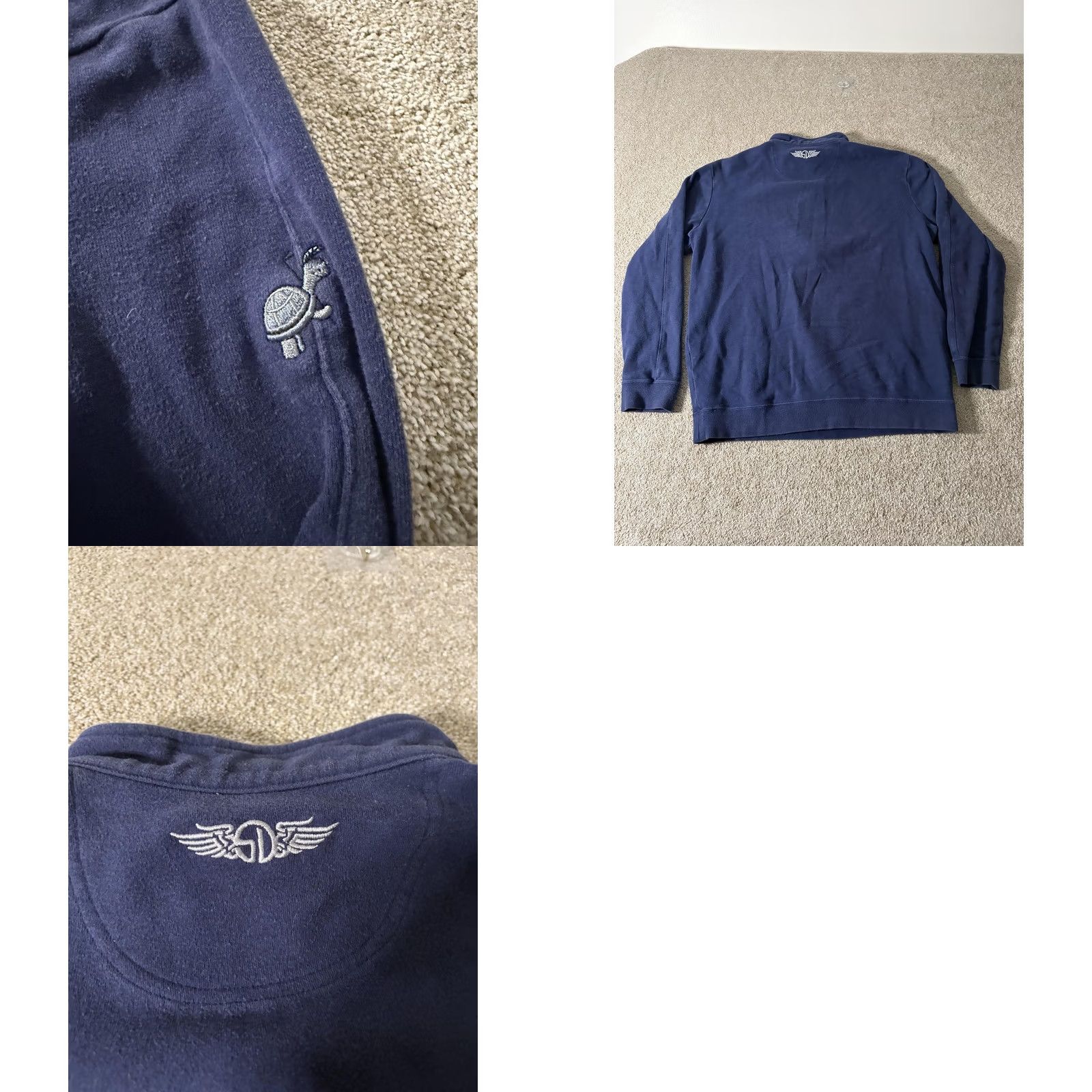 Vintage Straight Down Sweatshirt Mens M Blue 1/4 Zip Mock Neck Golf Pullover Fleece Size US M / EU 48-50 / 2 - 8 Thumbnail