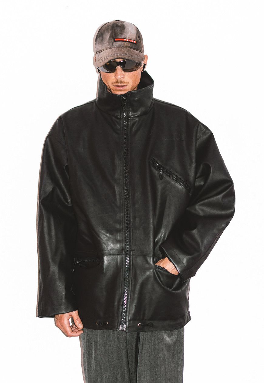 Vintage Collectible 90s vintage Droopy fux leather waterproof jacket Size US L / EU 52-54 / 3 - 7 Thumbnail