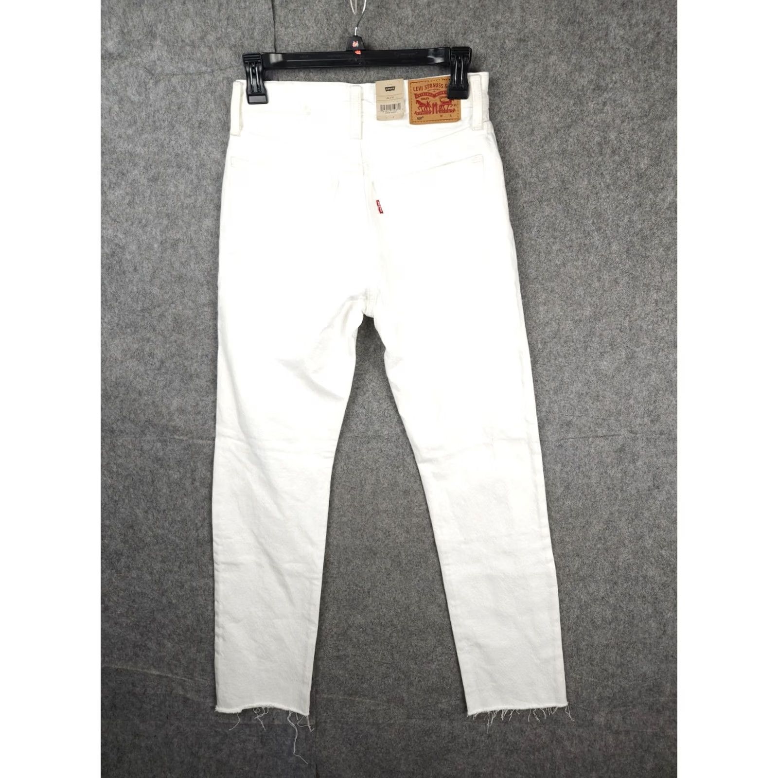 Levi's Levi's 501 Jeans Women's 25 30 White High-Rise Fitted Straight Leg Raw Hem NWT 90s Size 42" / US 20 - 2 Thumbnail