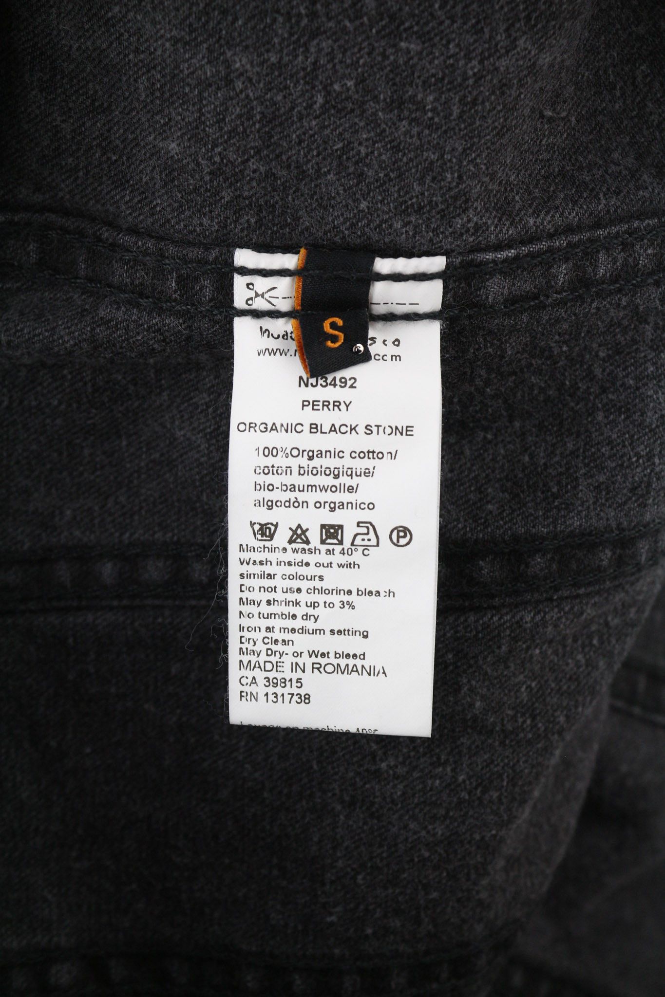 Nudie Jeans PERRY BLACK STONE S Denim Black Cotton Faded Jacket 80768 Size US S / EU 44-46 / 1 - 7 Thumbnail
