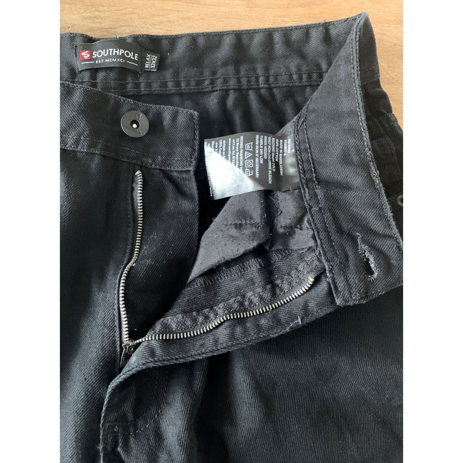 Southpole Southpole Jeans Mens 32x32 Black Denim 90s Relax Straight Jeans 31x29 Vintage Streetwear Mens Size US 32 / EU 48 - 4 Thumbnail