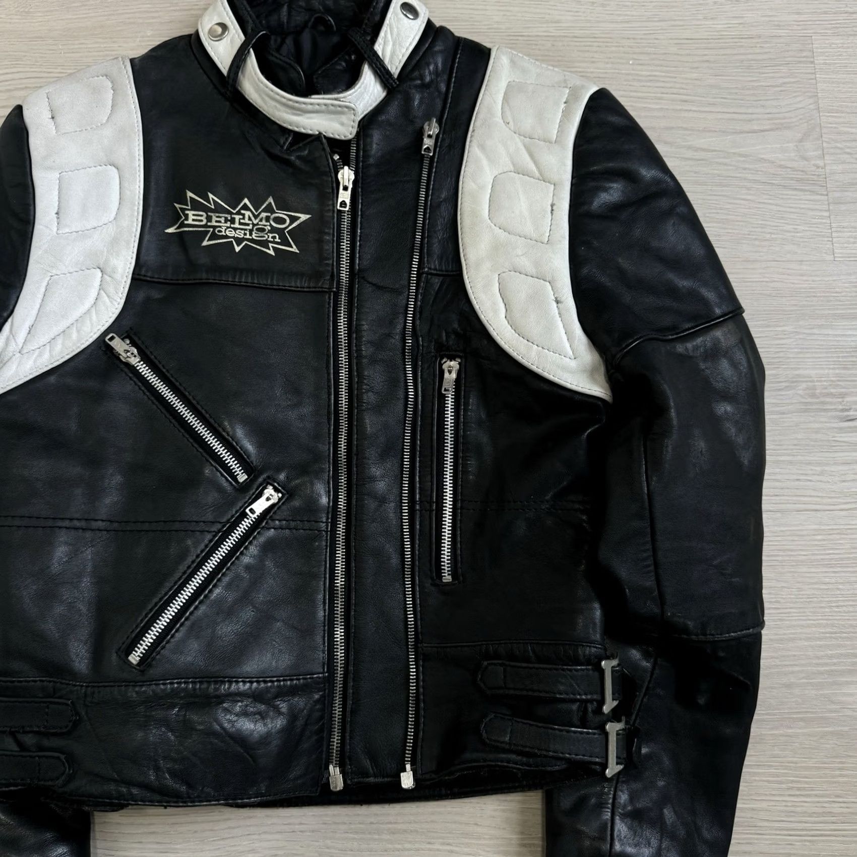 Vintage VINTAGE Belmo Design Leather Jacket Moto Motorcycle Multi Zip Size 38 Men Black 80s Size US XXS / EU 40 - 3 Thumbnail