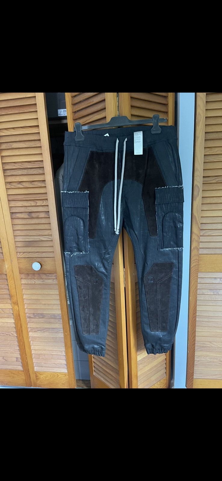 Rick Owens Rick Owens Larry Suede Patch Jogger Black Wax Stretch Denim Size US 36 / EU 52 - 1 Thumbnail