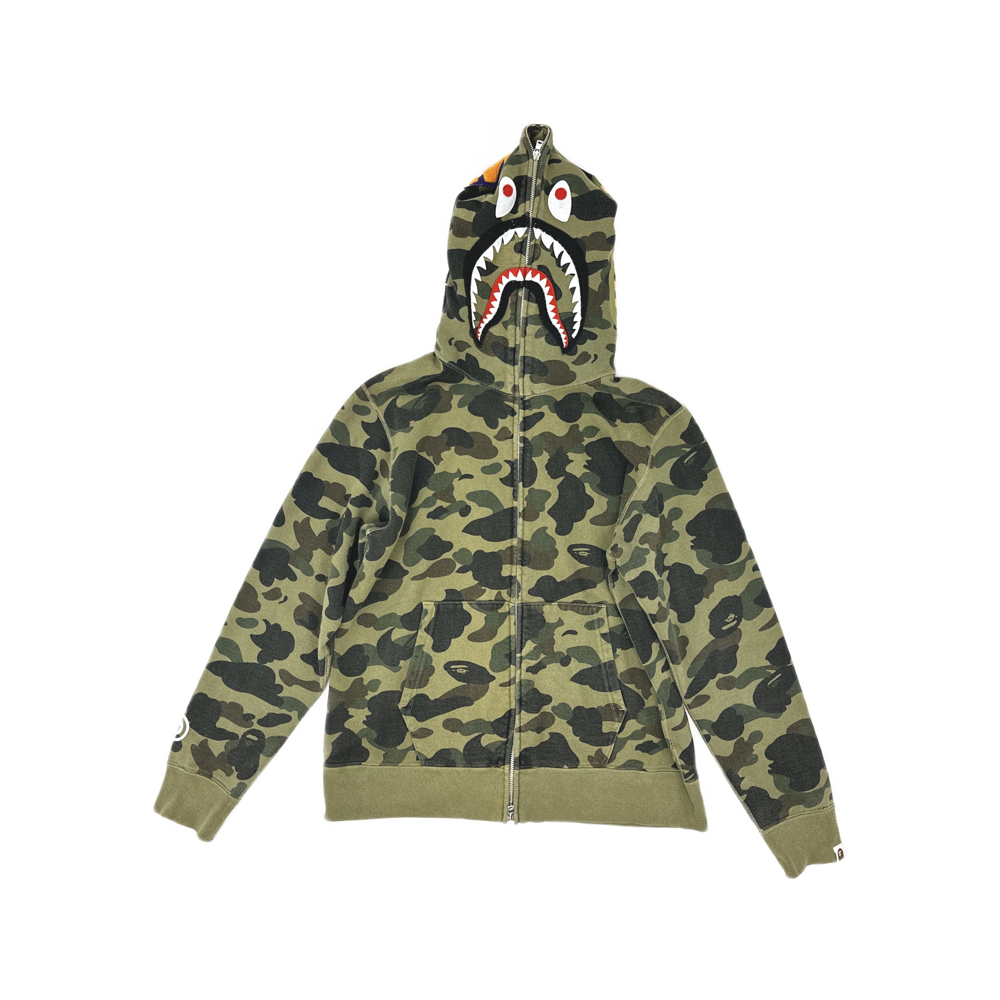 Bape A Bathing Ape 1st Camo Tiger Full Zip Up Hoodie Size LARGE 