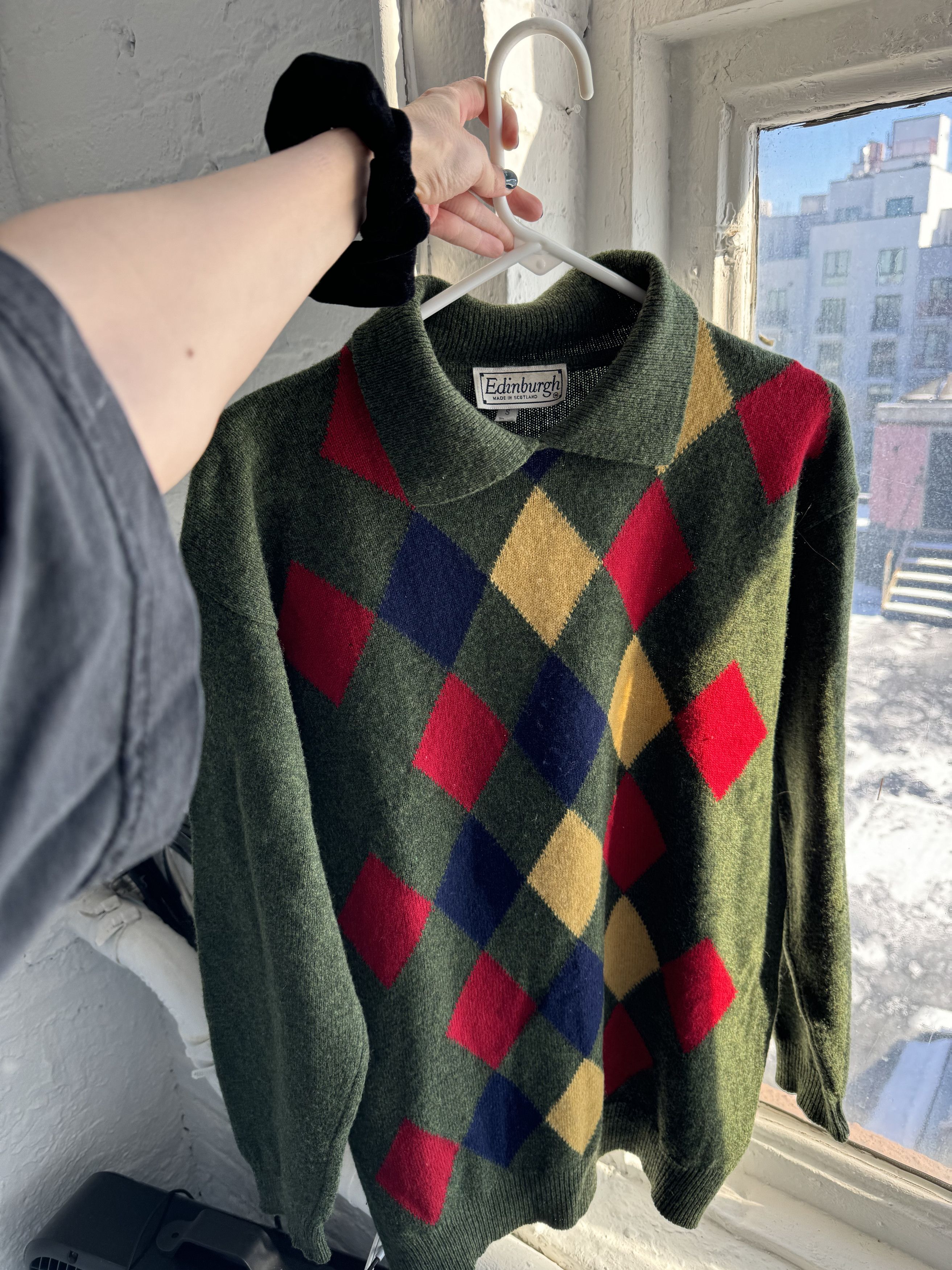 Vintage Vintage 80s Argyle Sweater Size US S / EU 44-46 / 1 - 1 Thumbnail