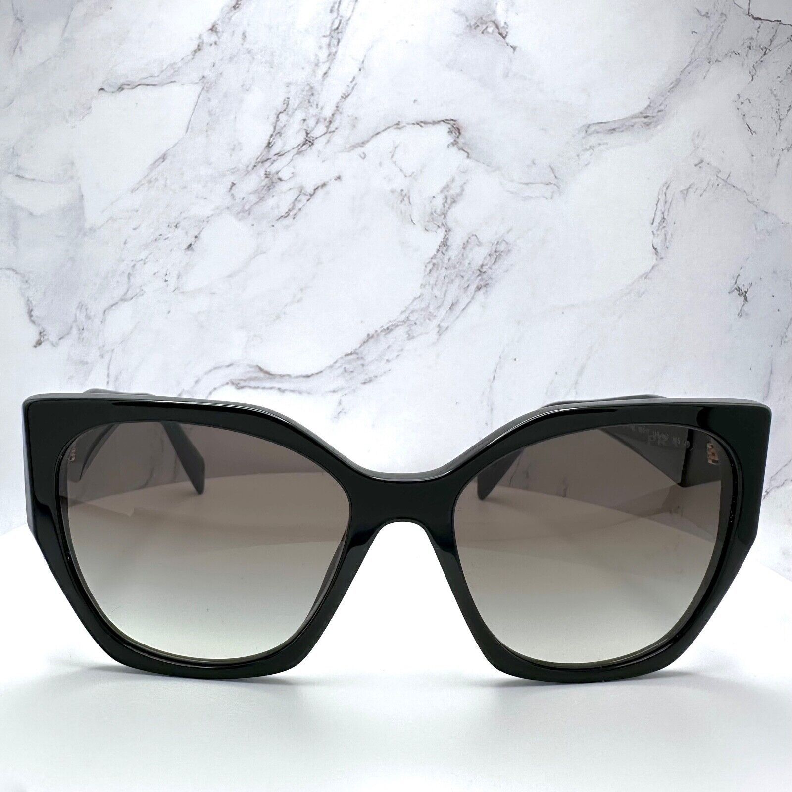 Prada PRADA Sunglasses Symbole Gold Logo Black Authentic Cat Eye Size ONE SIZE - 2 Thumbnail