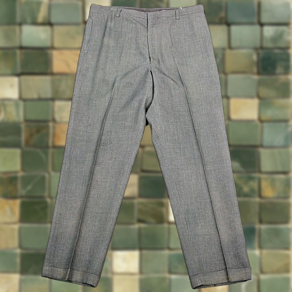 Vintage VINTAGE Men's VTG 1960s Grey Wool Blend Drop Loop Pants Sz 36 60s - 1960s Pants, Wool Blend, Grey, 36x29, Regular, Mens Size US 36 / EU 52 - 1 Thumbnail