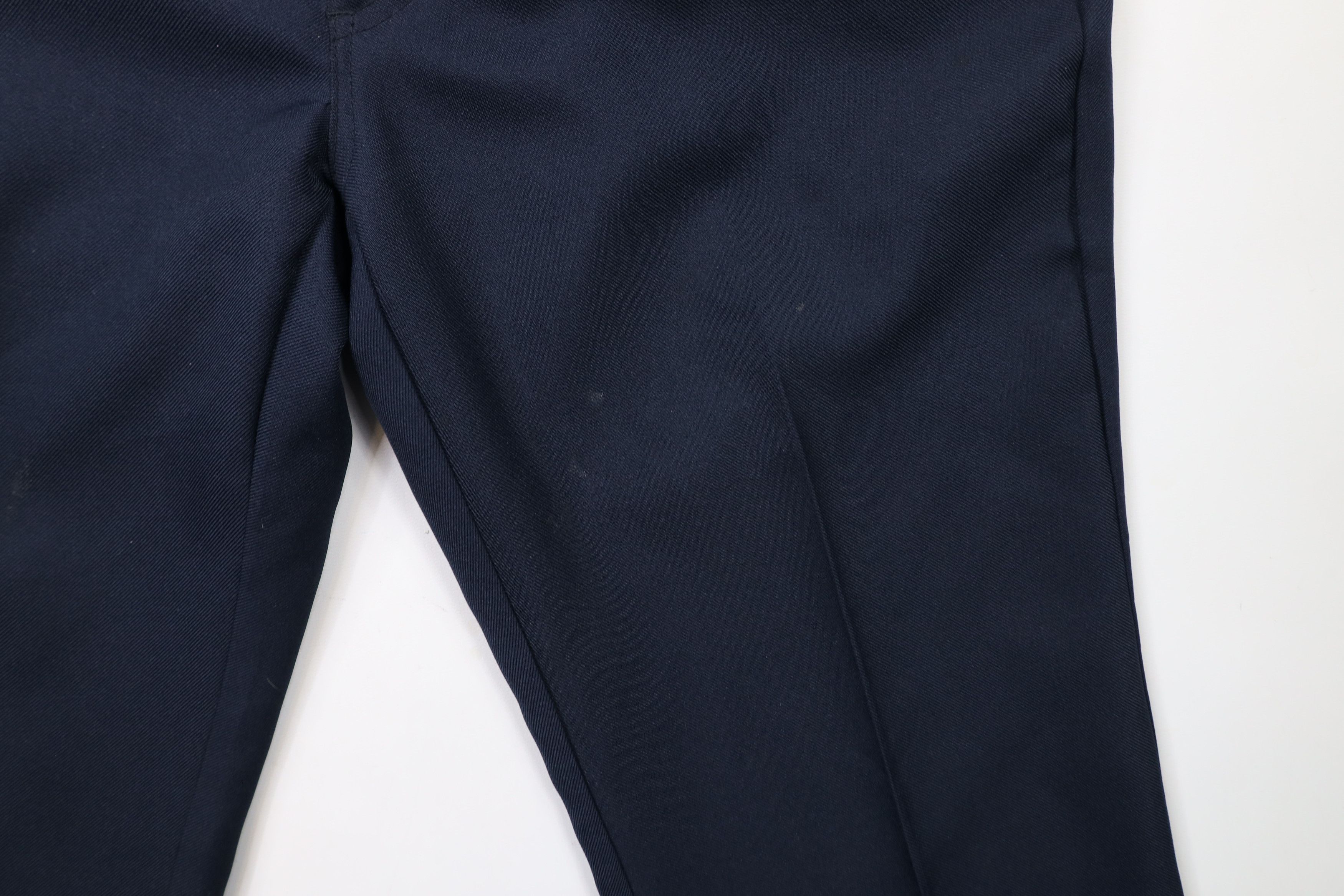 Vintage Vintage 90s Streetwear Knit Flared Wide Leg Chino Pants Navy Size US 33 - 5 Thumbnail