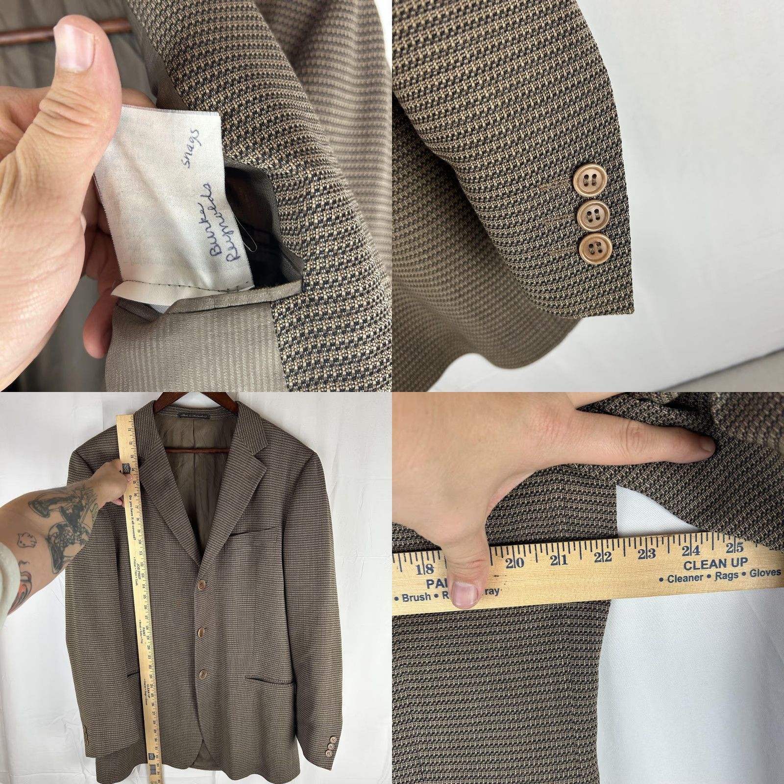 Ermenegildo Zegna Ermenegildo Zegna Sport Coat Jacket Men 54 Brown Wool Tweed Check Notch Lapel 3-Button 2 Piece Business Casual Vintage: No Master Size US L / EU 52-54 / 3 - 8 Thumbnail