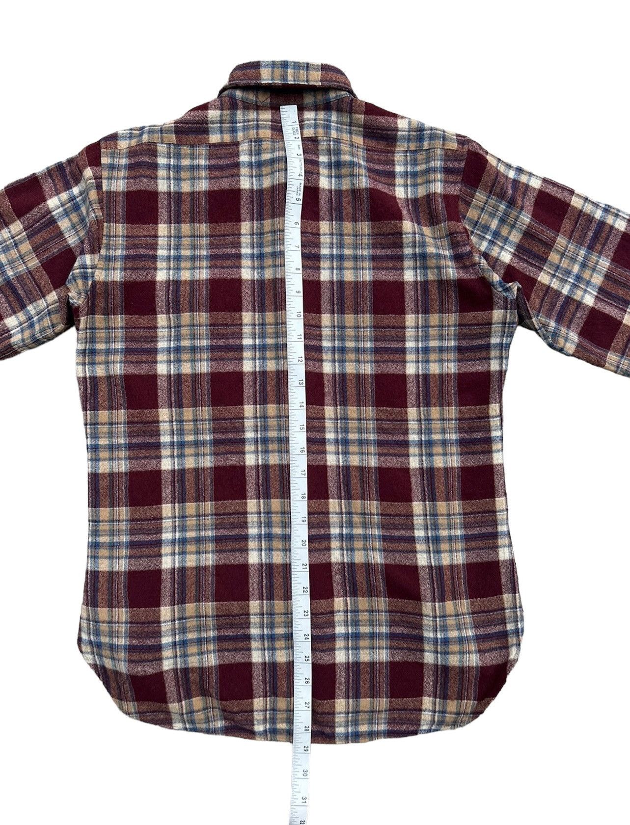 Flannel Vintage 70s Pendleton Shadow Plaid Wool Flannel Shirt Size US M / EU 48-50 / 2 - 5 Thumbnail