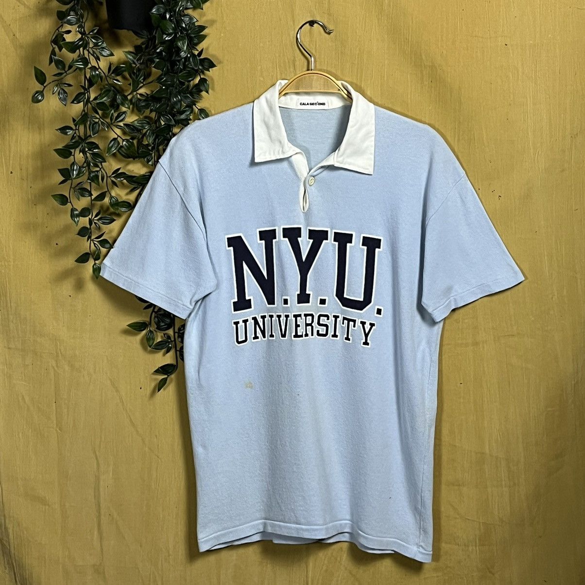 Vintage Vintage N.Y.U. University single stich polo Size US S / EU 44-46 / 1 - 1 Thumbnail