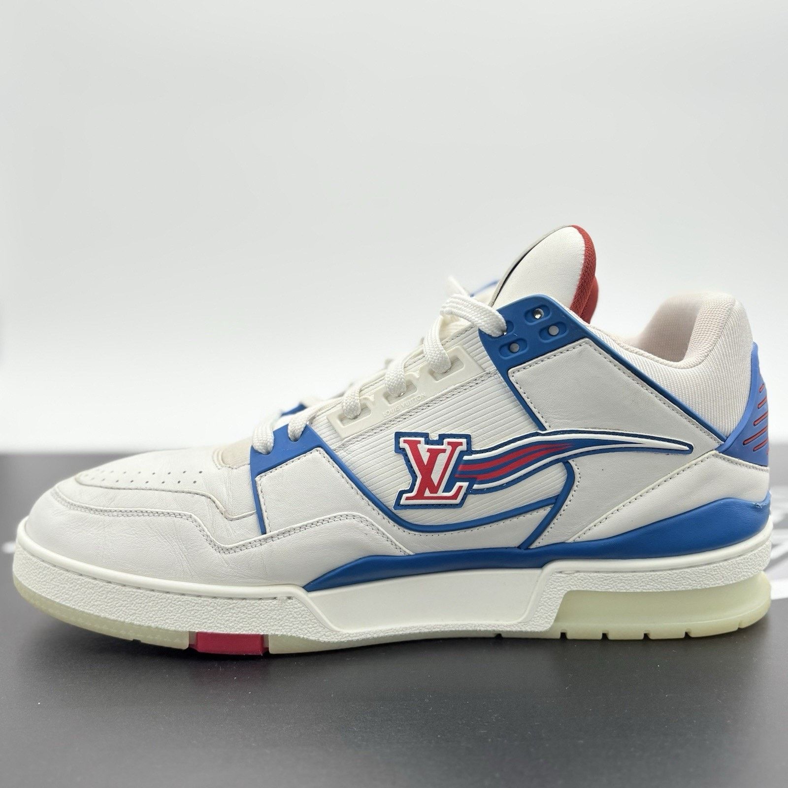 Louis Vuitton Louis Vuitton Mid Trainer ' White Red Blue ' | GOOD! Size US 11.5 / EU 44-45 - 4 Thumbnail