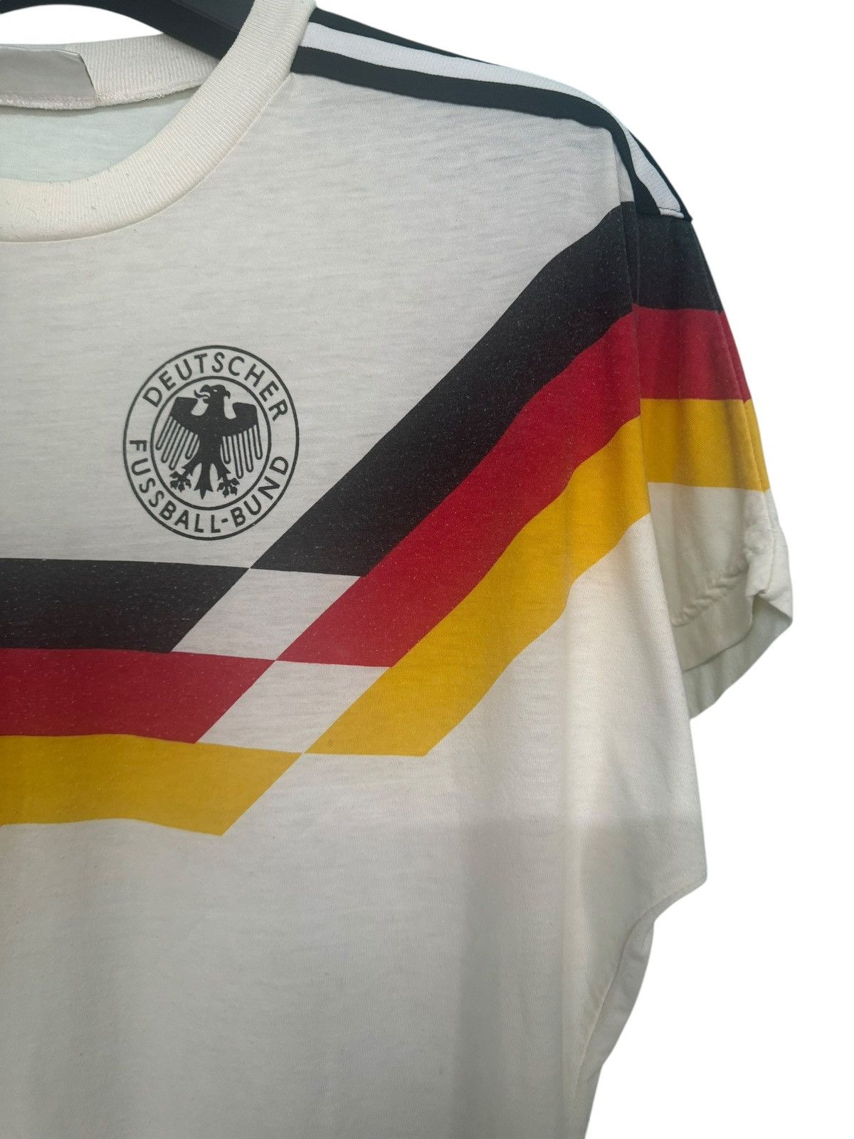 Vintage 💥 VINTAGE 90s ADIDAS GERMANY FOOTBALL TSHIRT Size US L / EU 52-54 / 3 - 6 Thumbnail