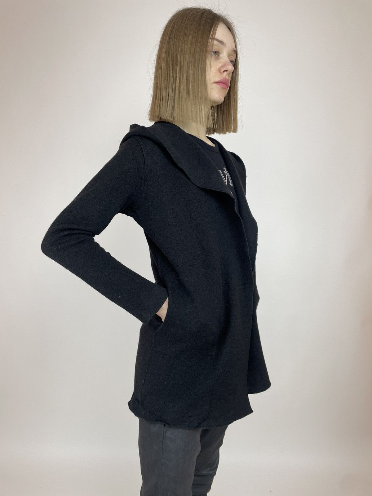 Designer × MAJESTIC FILATURES MAJESTIC FILATURES Paris Womens Wool Hooded Cardigan size 2 Size XS / US 0-2 / IT 36-38 - 6 Thumbnail