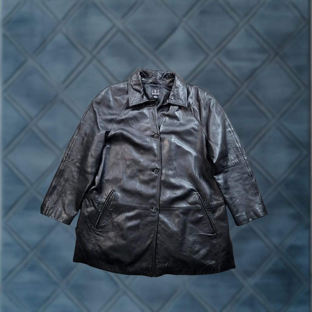 Vintage VINTAGE INC International Concepts Leather Jacket XL Women Black Long Sleeve Y2K Jacket Size L / US 10 / IT 46 - 1 Thumbnail