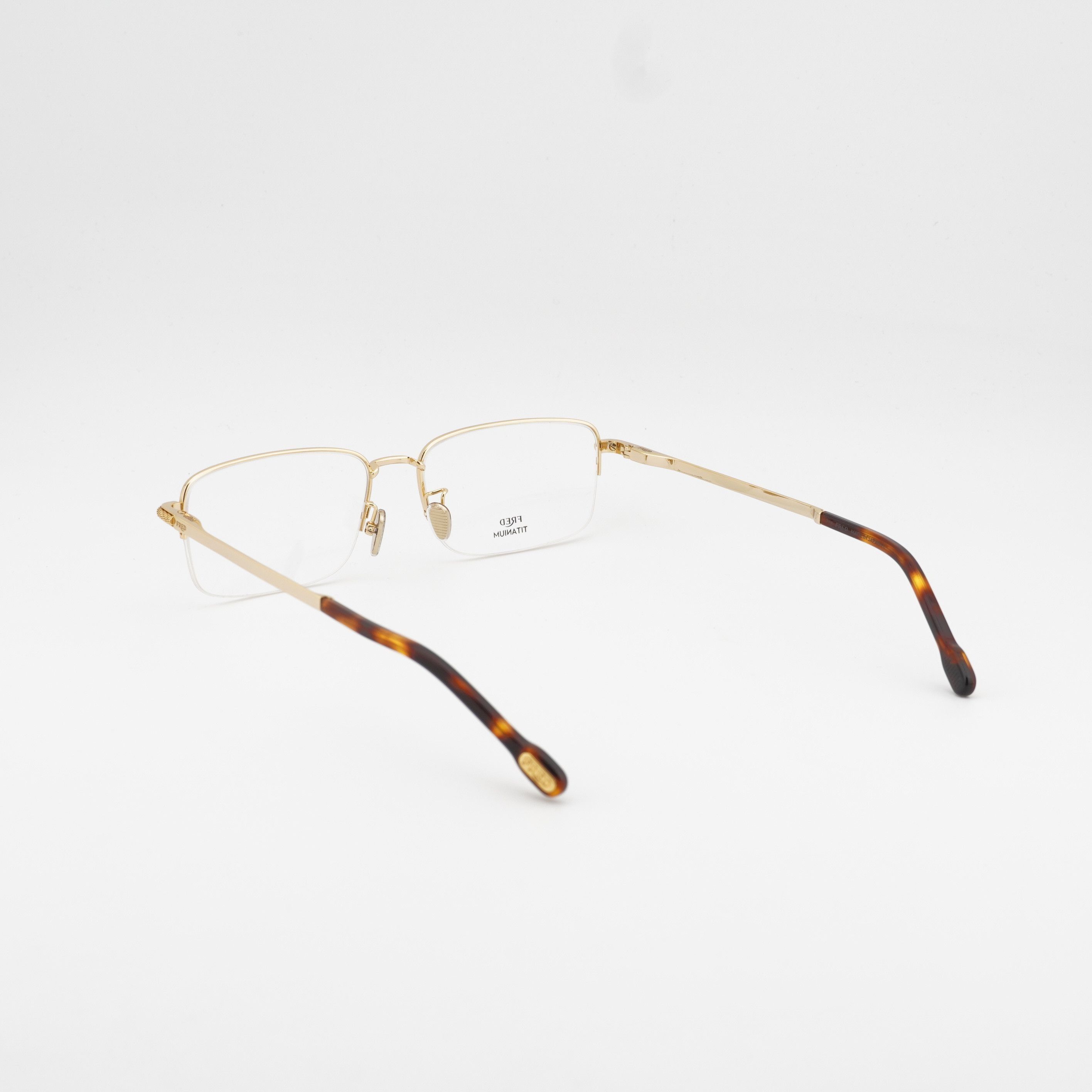 FRED Fred FG50024F 032 Eyeglasses Gold 56mm Rectangle Frame Size ONE SIZE - 3 Thumbnail