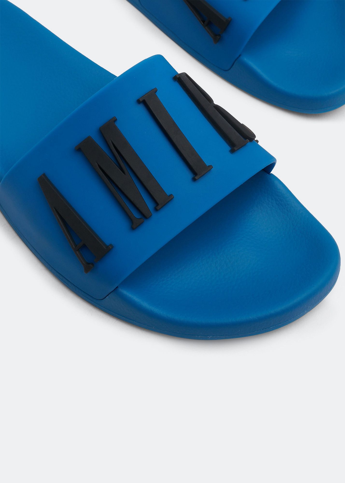 Amiri o1gr1nt0824 Logo Pool Slides in Blue & Black Size US 8 / EU 41 - 2 Thumbnail