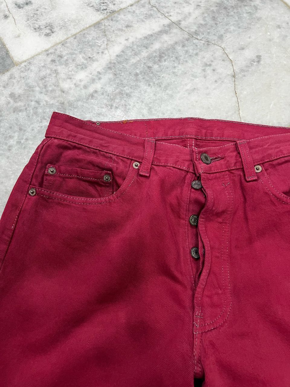 Levi's × Vintage Vintage 80’s Levis 501 Maroon Colour Size US 32 / EU 48 - 4 Thumbnail