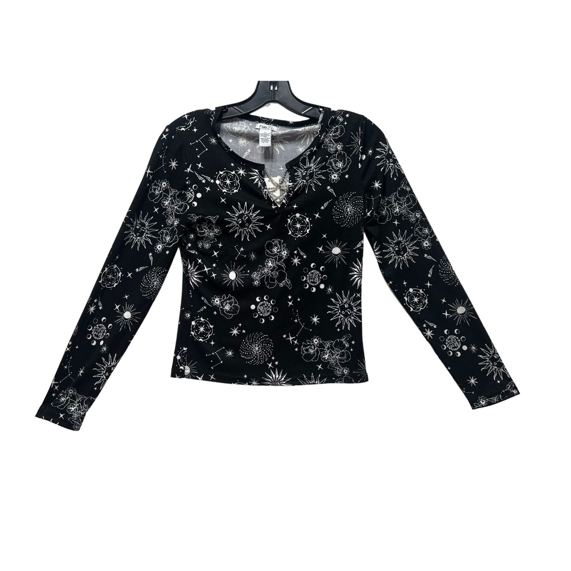 rue21 Rue 21 - Women's Long Sleeve Pullover Blouse - Black - Mediu Size M / US 6-8 / IT 42-44 - 1 Thumbnail