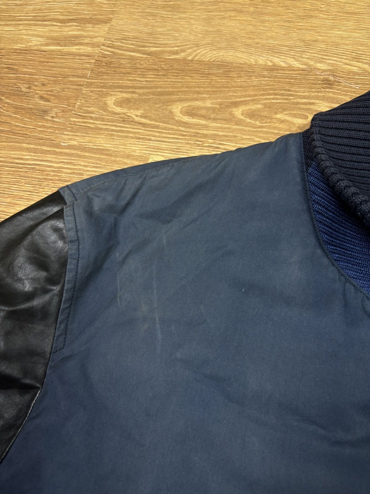 Gucci SS2010 Gucci Navy Cotton & Leather Sleeve Varsity Jacket Size US L / EU 52-54 / 3 - 9 Thumbnail