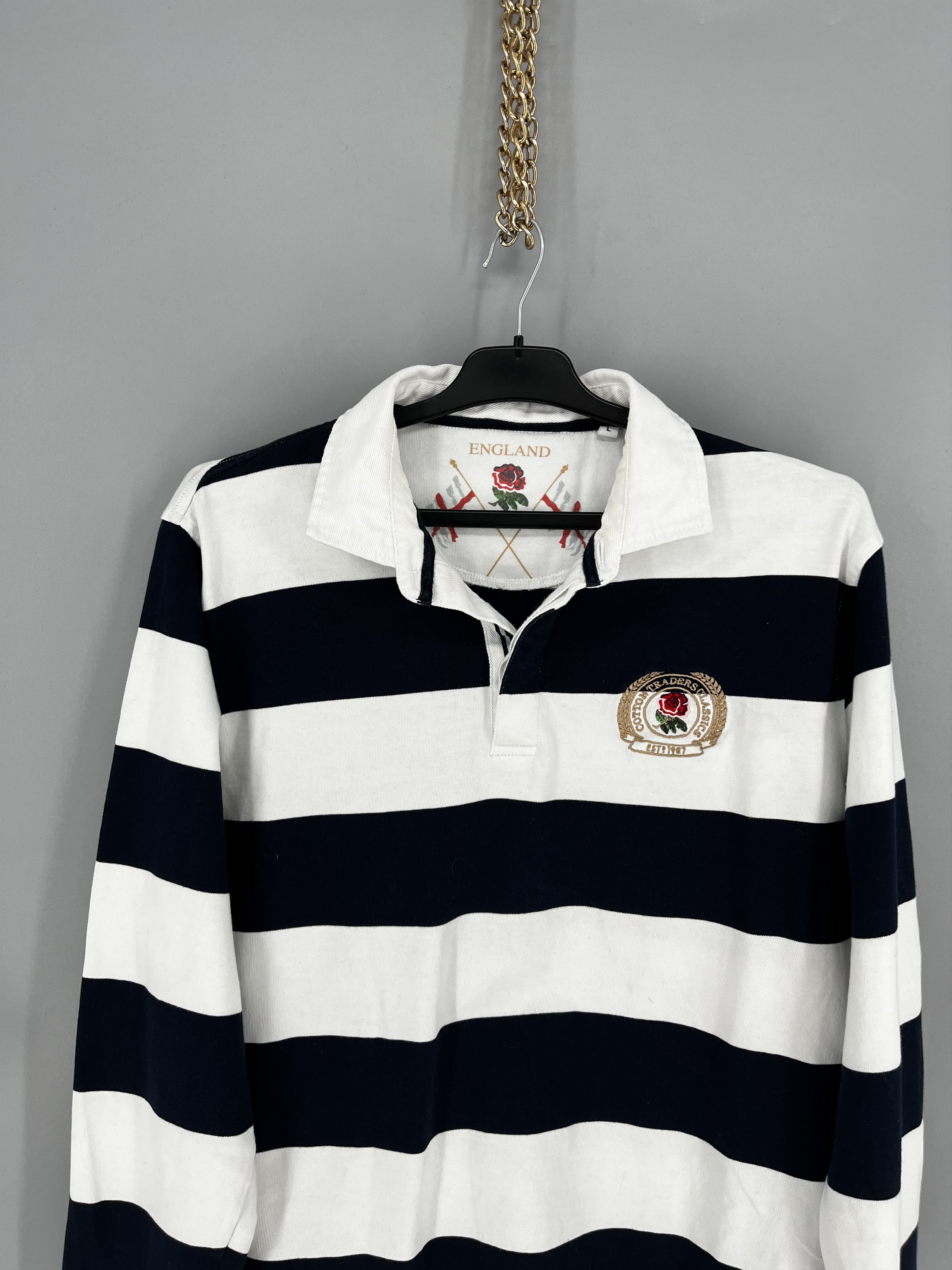 Other Cotton Traders England Rugby Polo Striped shirt Size US L / EU 52-54 / 3 - 6 Thumbnail