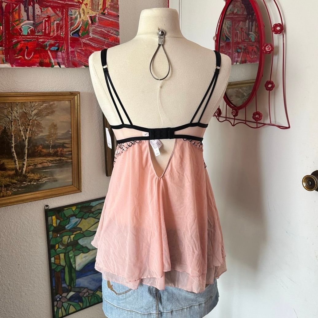 Other auden pink and black floral bralette tank top slip Size S / US 4 / IT 40 - 4 Thumbnail