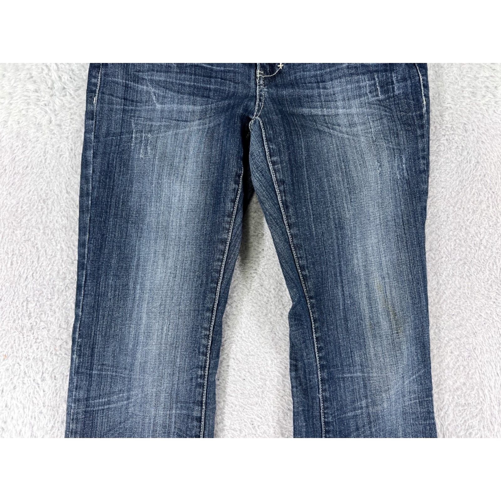 Vintage LA Idol Women Jeans Capri 9 Blue Denim Embroidered Bling Cotton Blend 5-Pocket Size 30" / US 8 / IT 44 - 6 Thumbnail